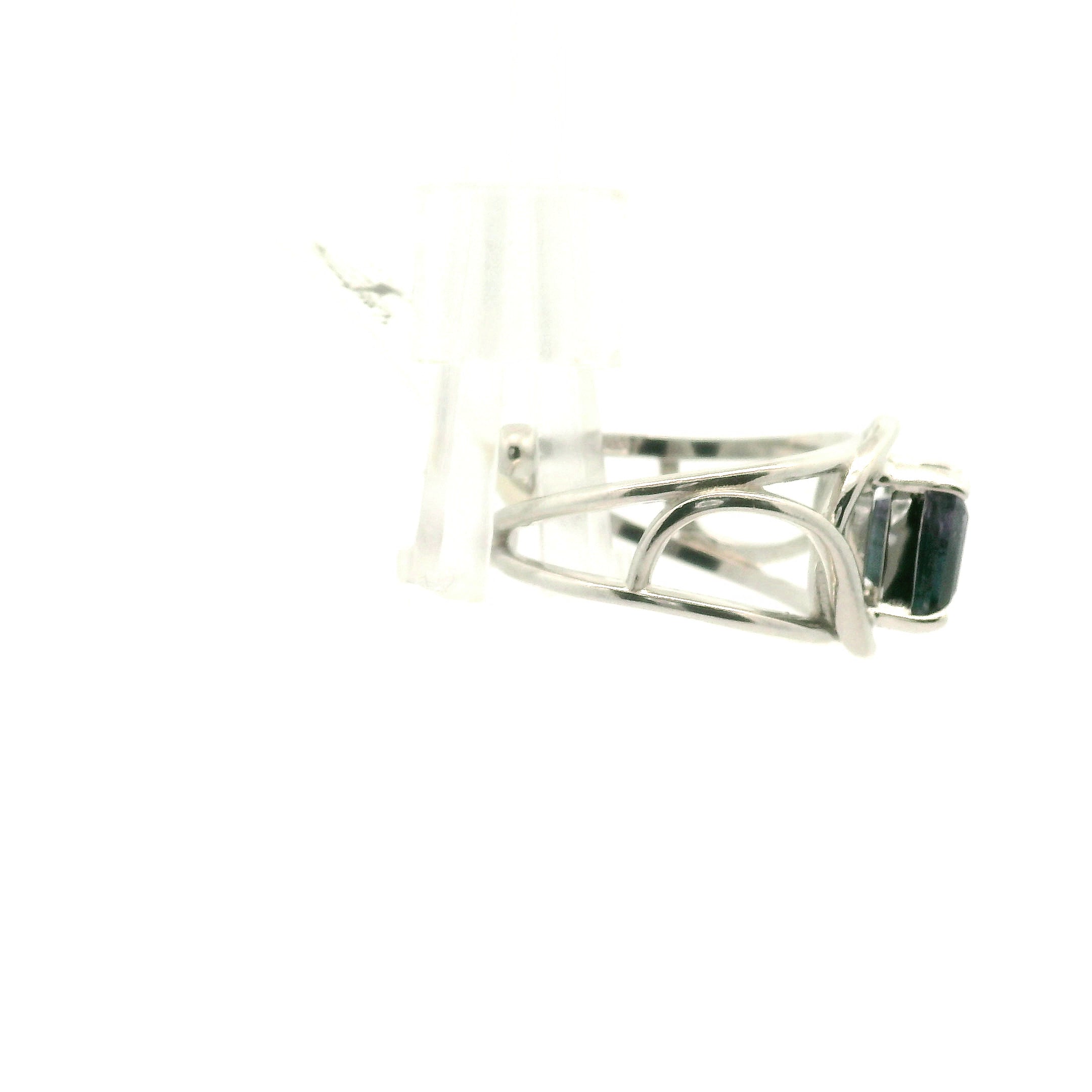Nightshade Tourmaline Cuff Ring .925 Silver for Awareness, Communication and Meditation