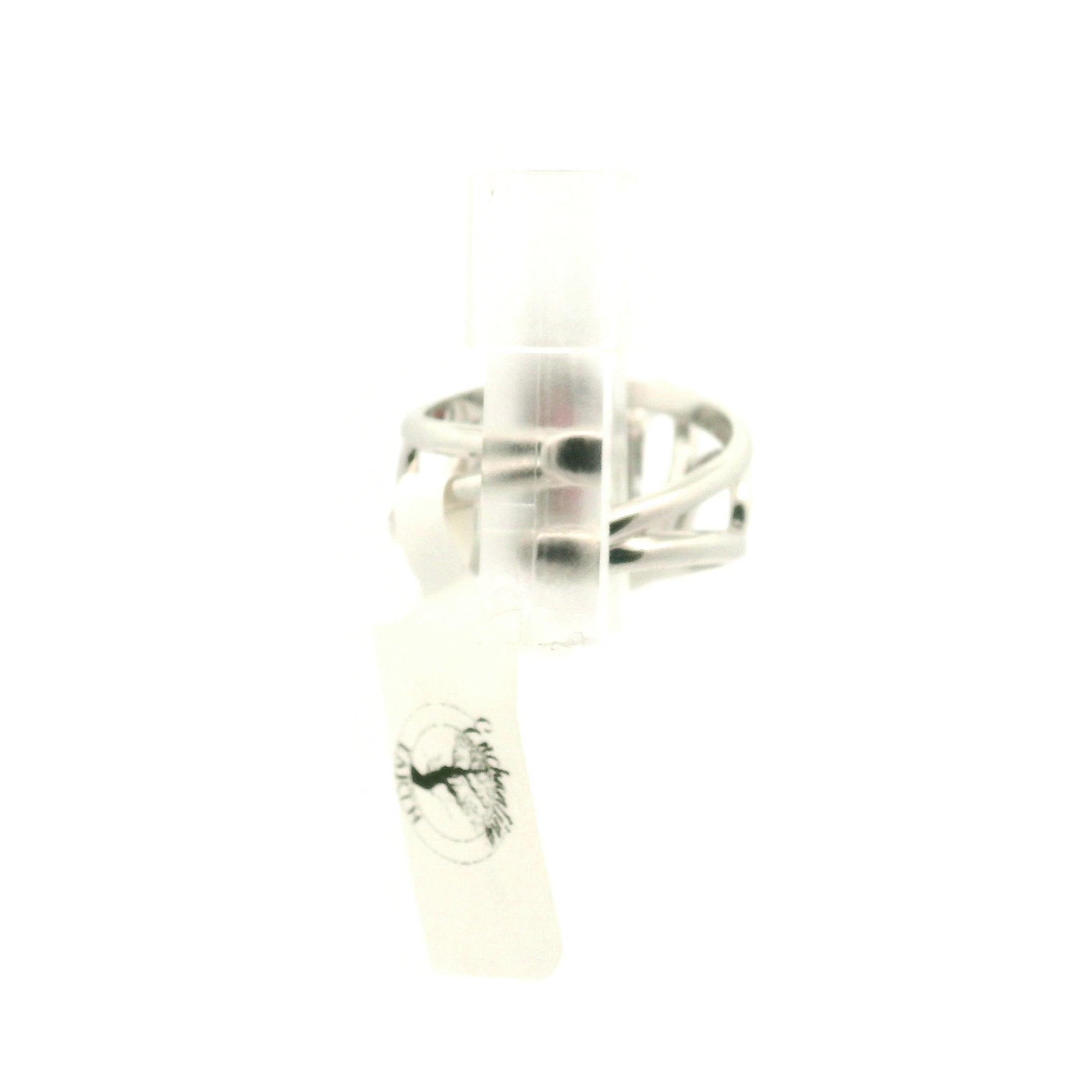Phantom Tourmaline Cuff Ring .925 Silver for Awareness, Communication and Meditation
