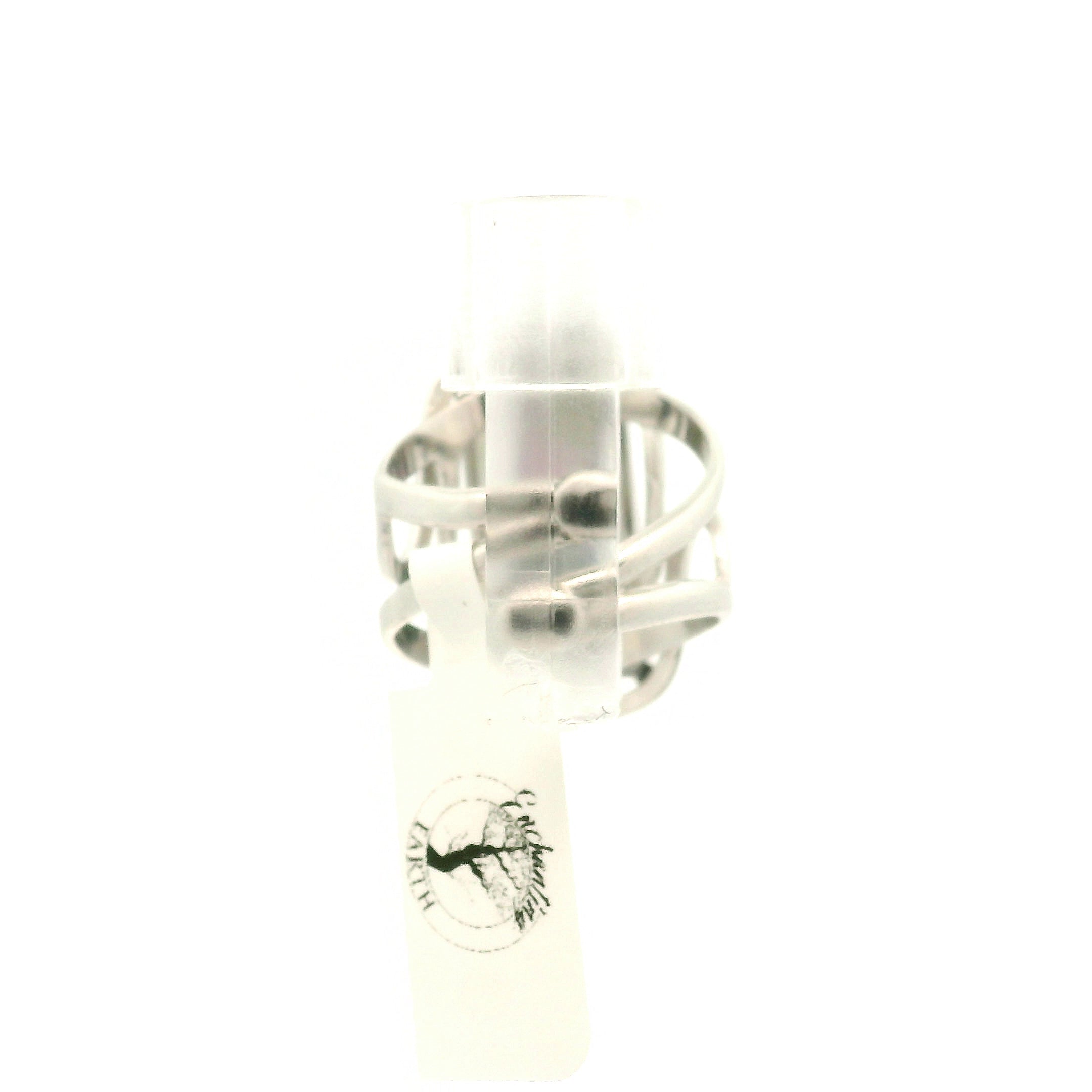 Nightbloom Tourmaline Cuff Ring .925 Silver for Awareness, Communication and Meditation
