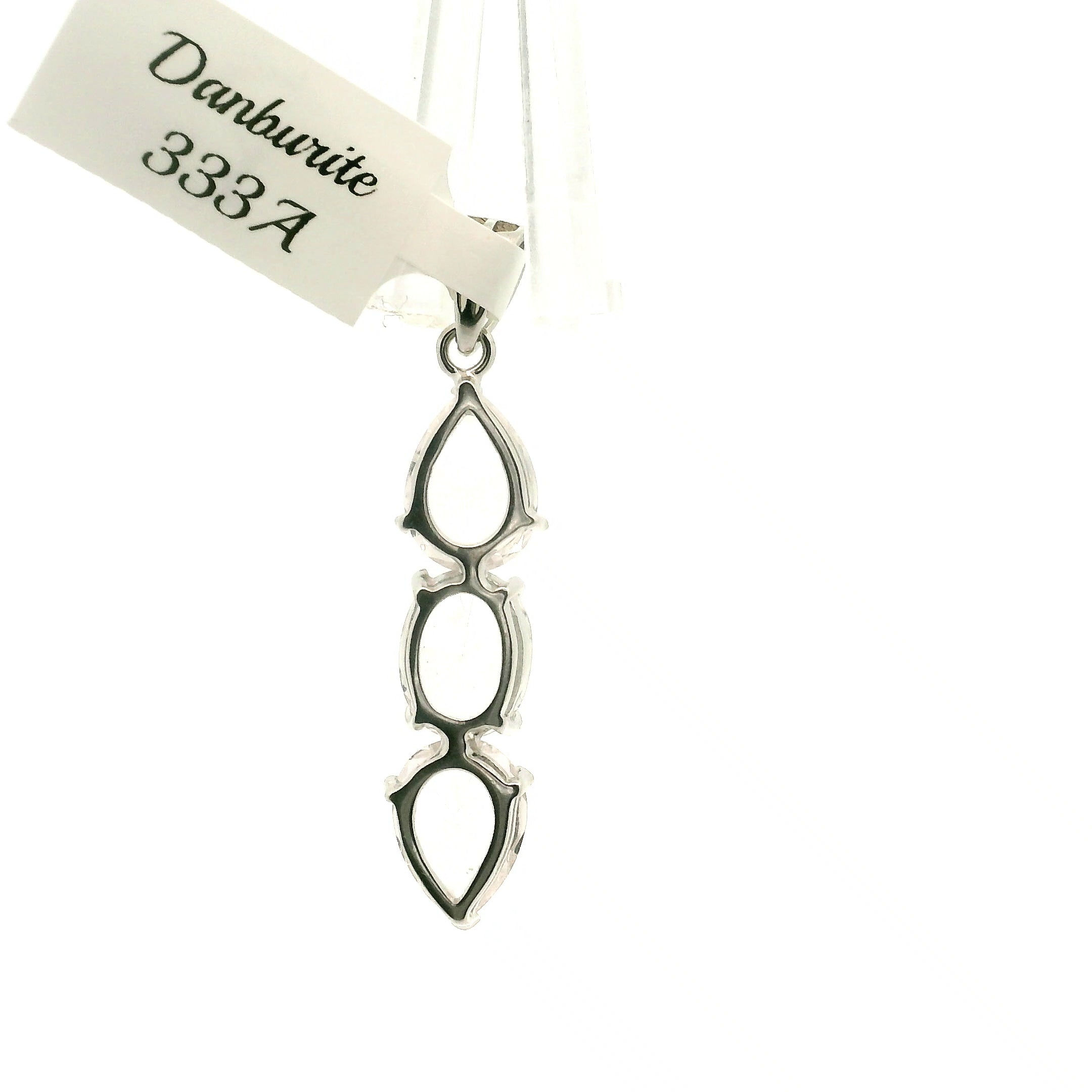 Danburite Wand Pendant .925 Silver for Connection with Higher Realms, Peace and Self Acceptance