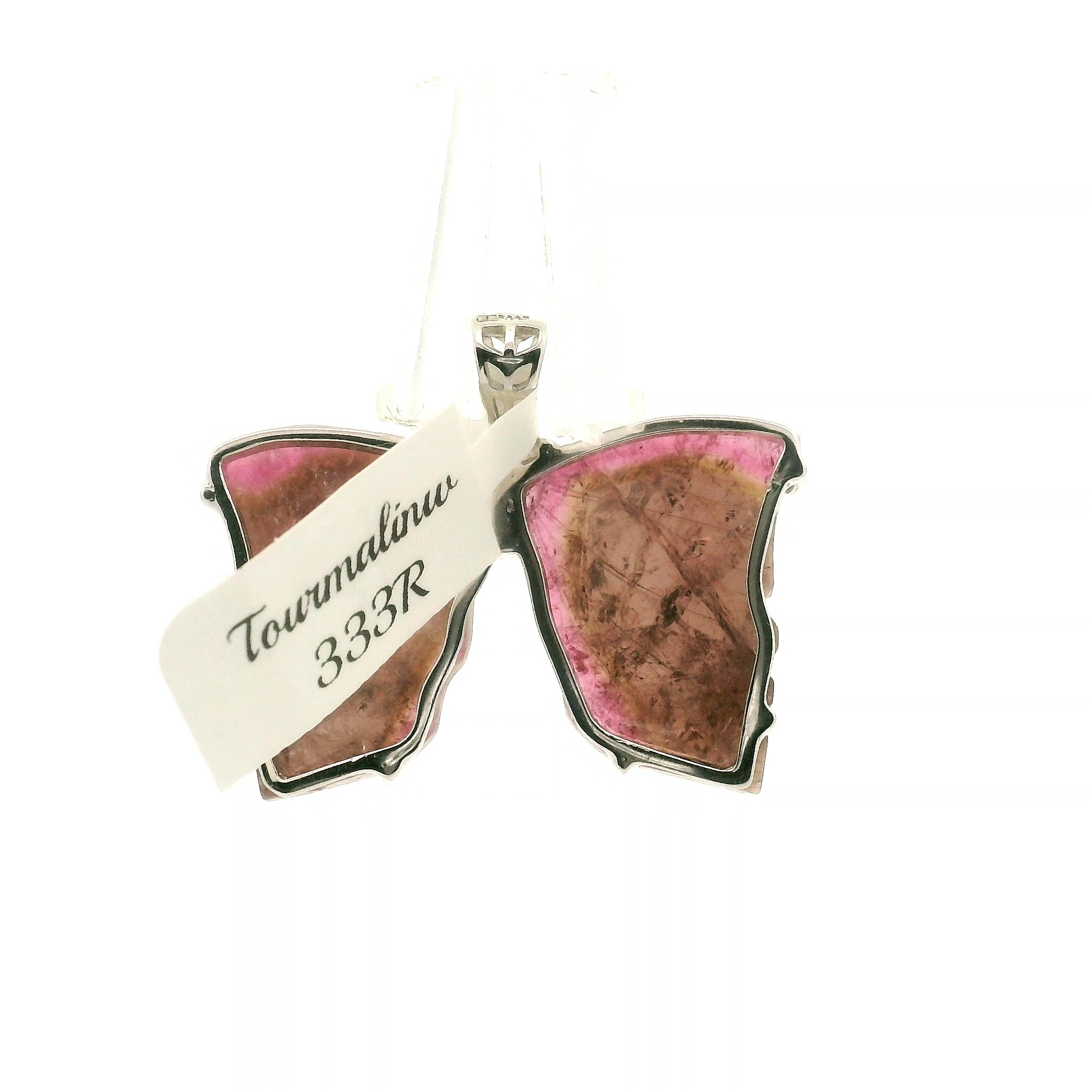 Tourmaline Butterfly Pendant .925 Silver for Awareness, Communication and Meditation