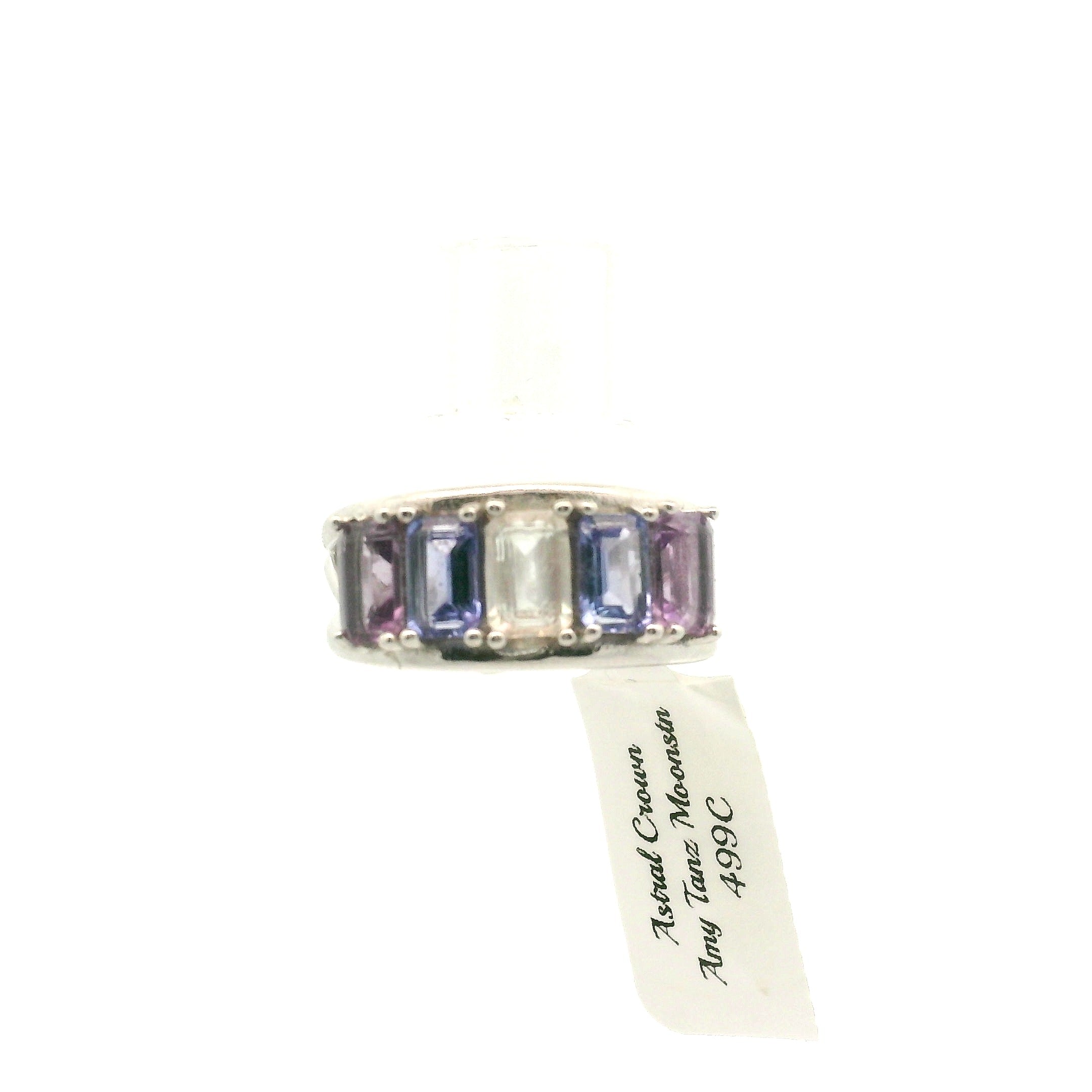 Multi Stone Emerald Cut Stacker Cuff Ring .925 Silver for Healing, Intention Setting and Manifesting your Desires
