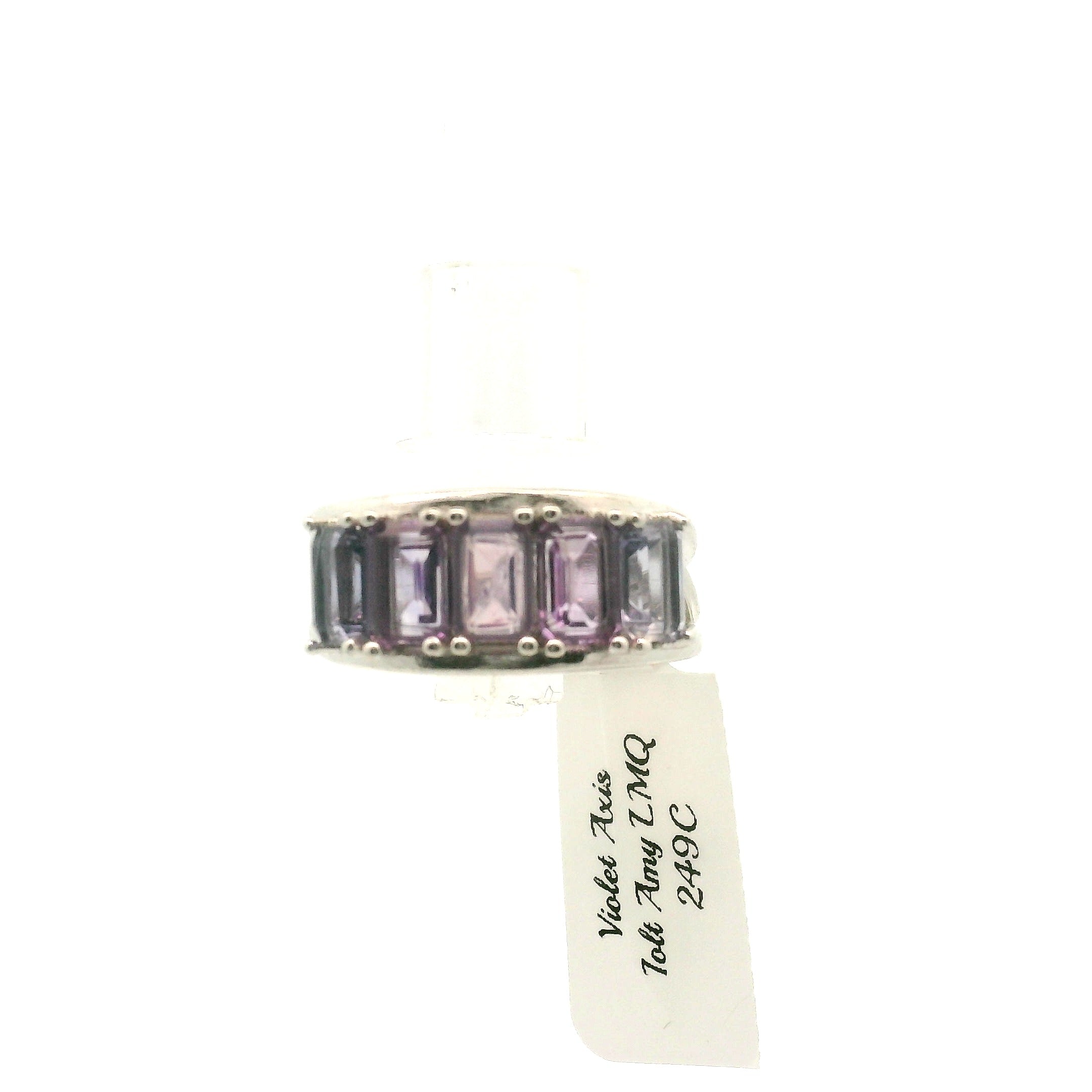 Multi Stone Emerald Cut Stacker Cuff Ring .925 Silver for Healing, Intention Setting and Manifesting your Desires
