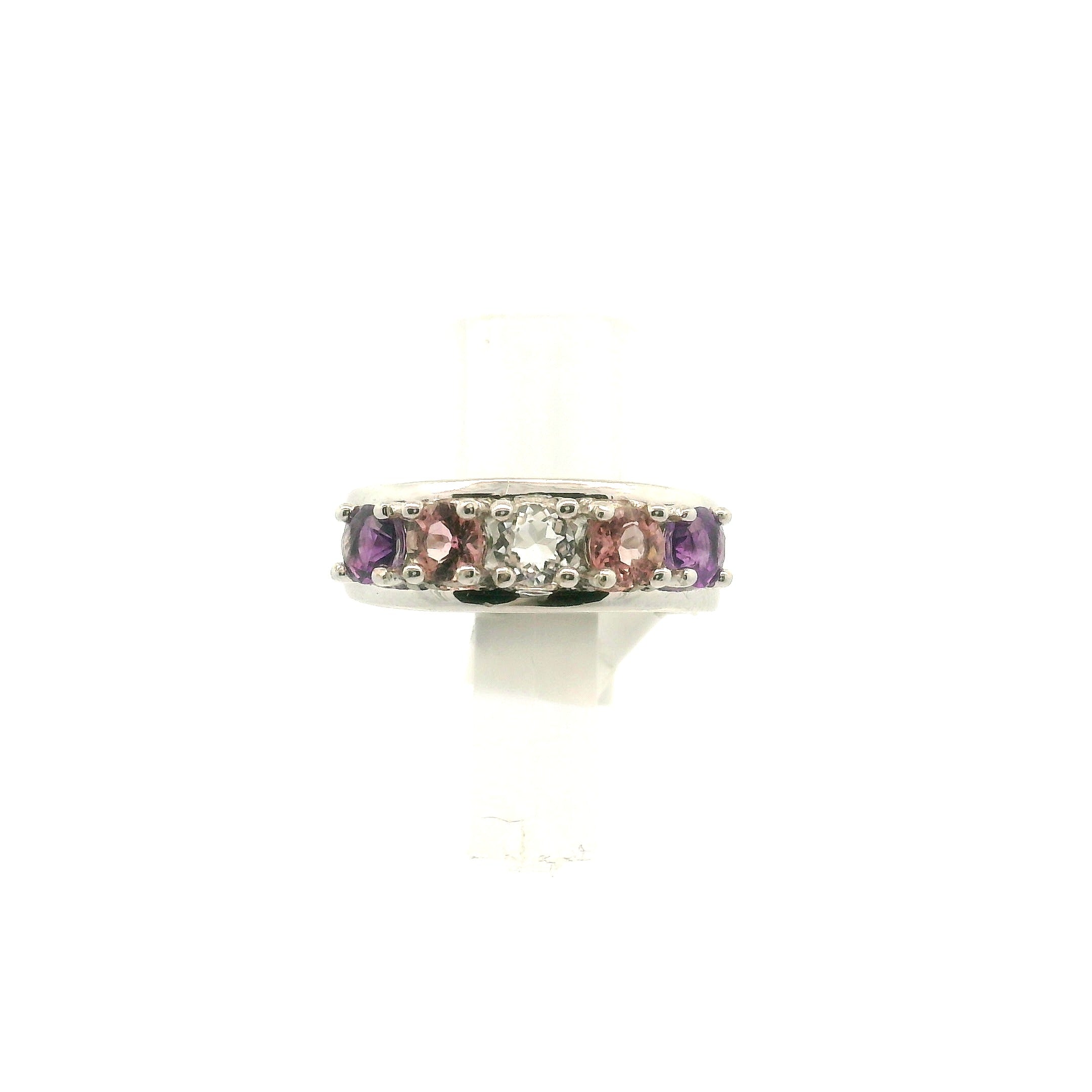 Multi-stone Stacker Cuff Ring .925 Silver for Healing, Intention Setting and Manifesting your Desires