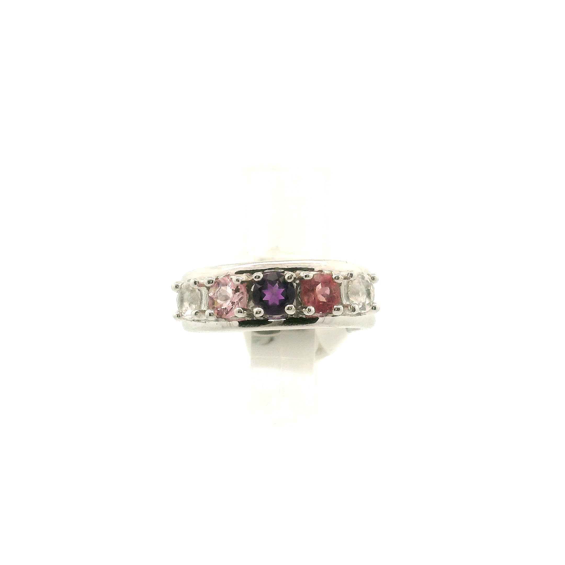Multi-stone Stacker Cuff Ring .925 Silver for Healing, Intention Setting and Manifesting your Desires