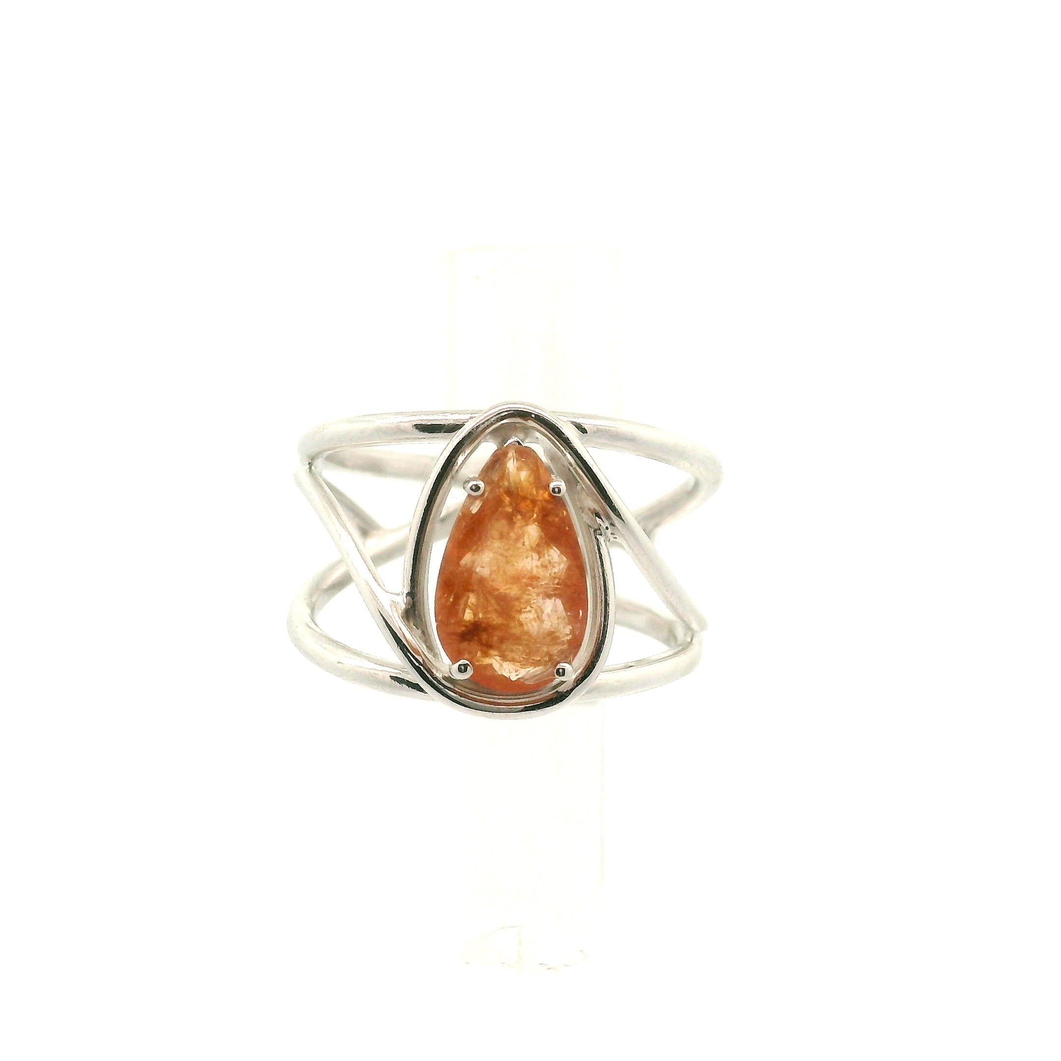 Eosphorite Cuff Ring .925 Silver for Empowerment, Grounding and Protection