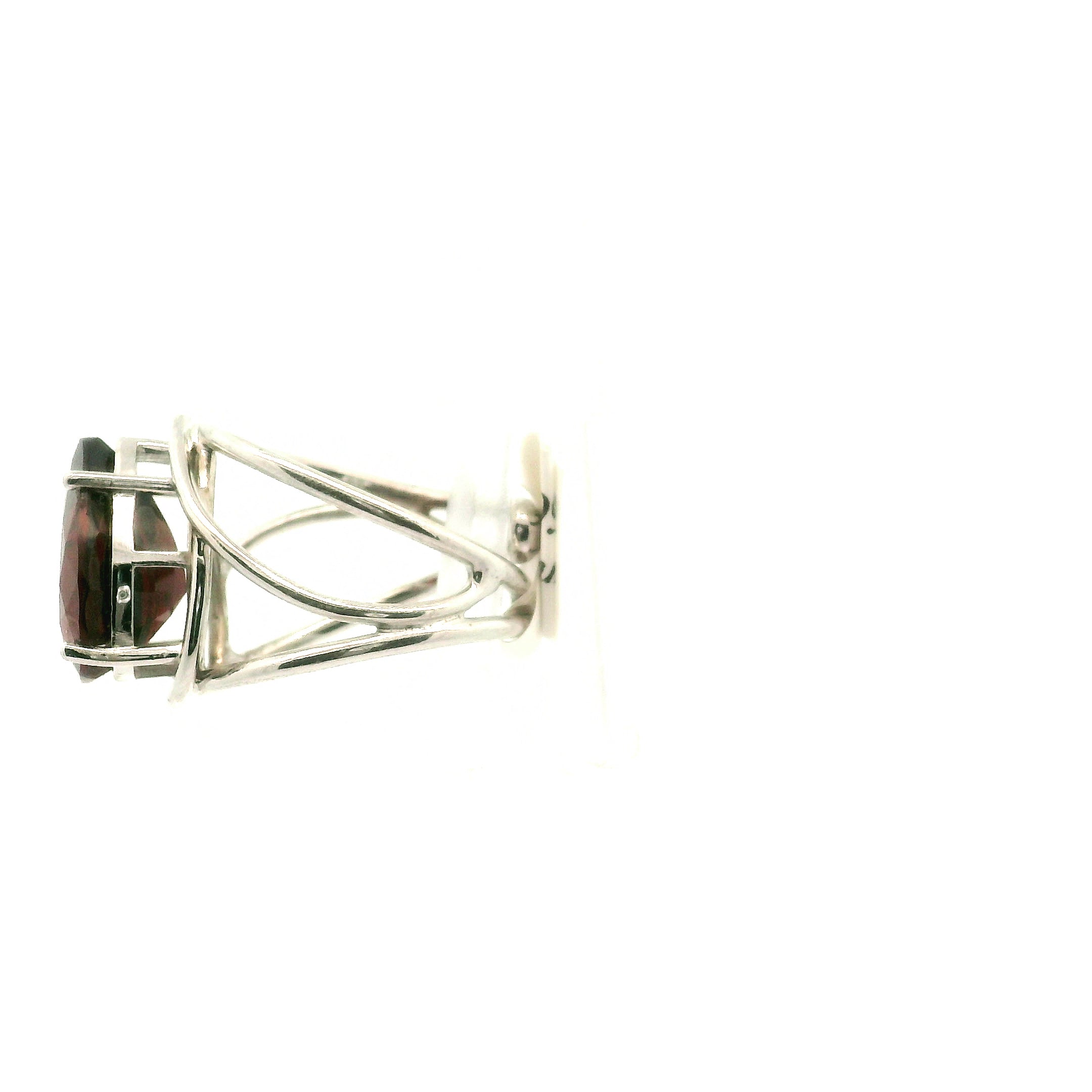 Garnet Cuff Ring .925 Silver for Health and Strength