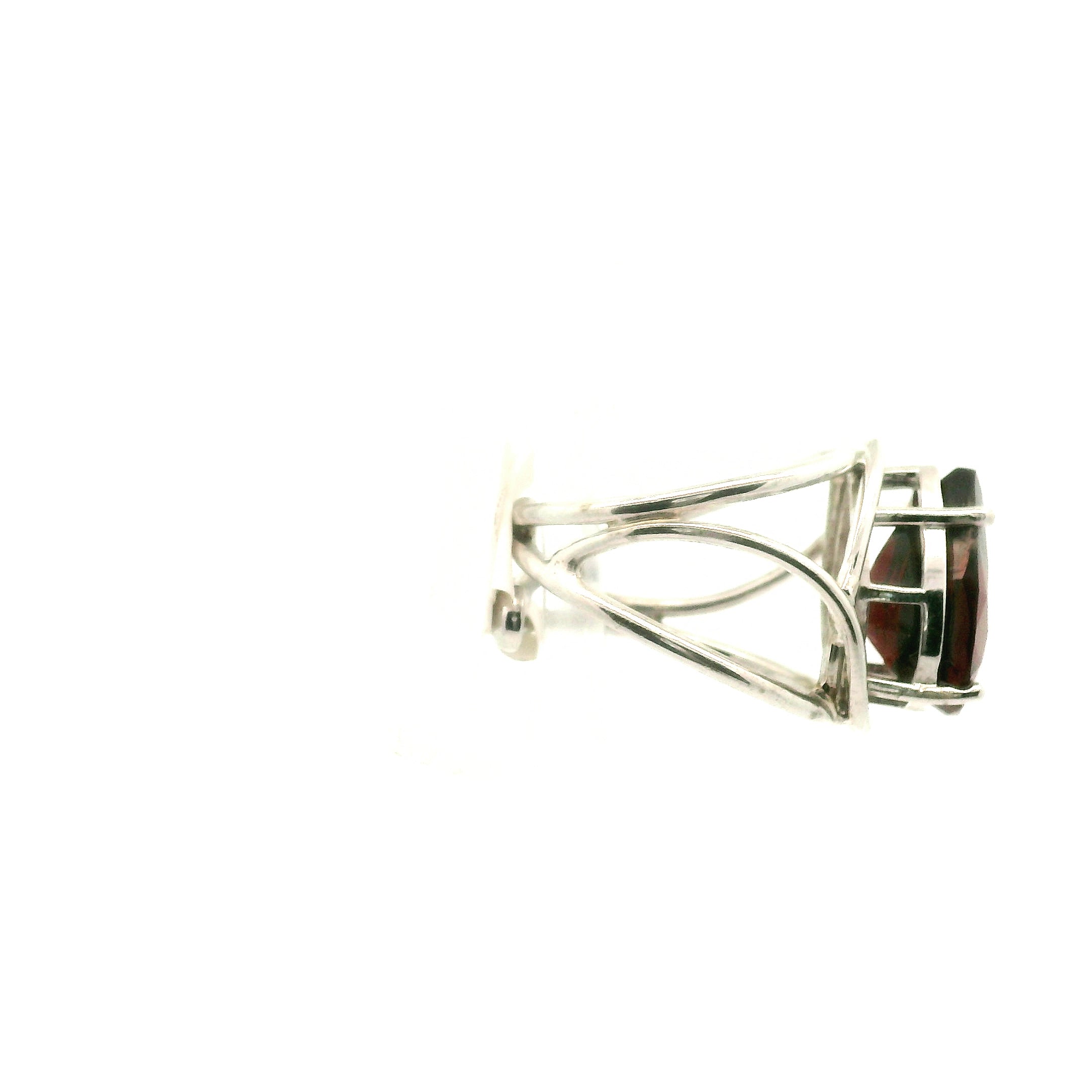 Garnet Cuff Ring .925 Silver for Health and Strength
