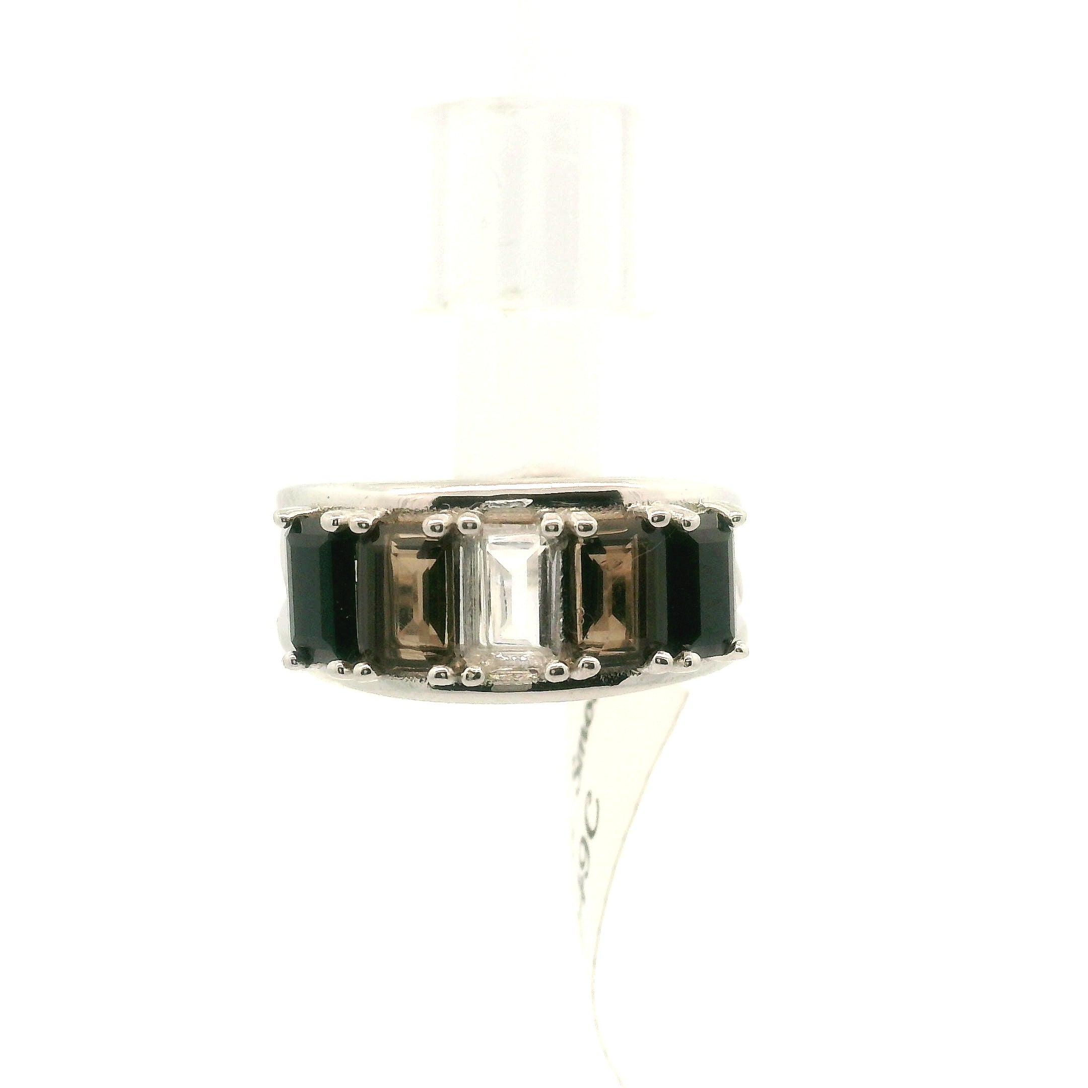 Multi Stone Emerald Cut Stacker Cuff Ring .925 Silver for Healing, Intention Setting and Manifesting your Desires