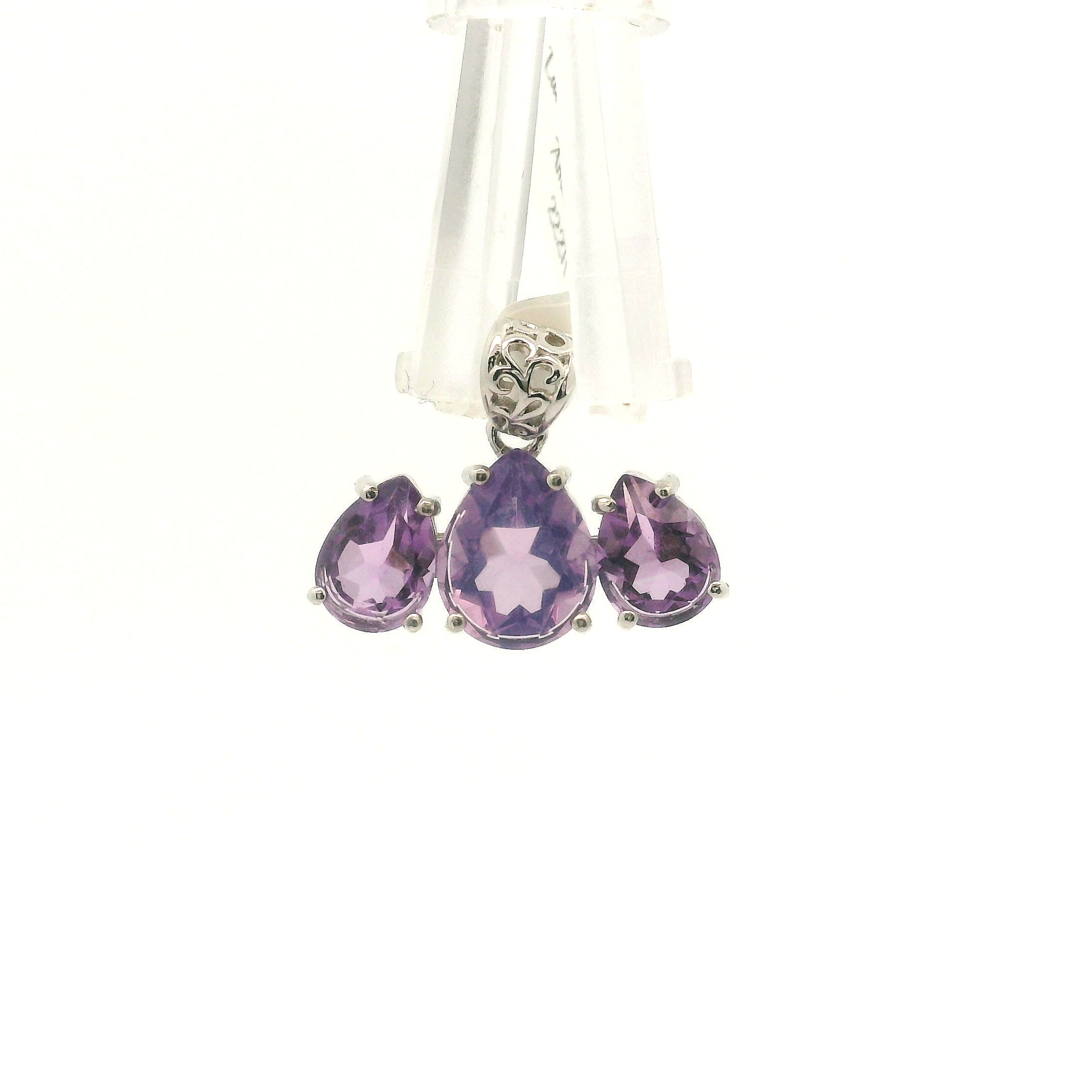 Triple Stone Enchanting Crown Pendant .925 Silver for Embracing your Power