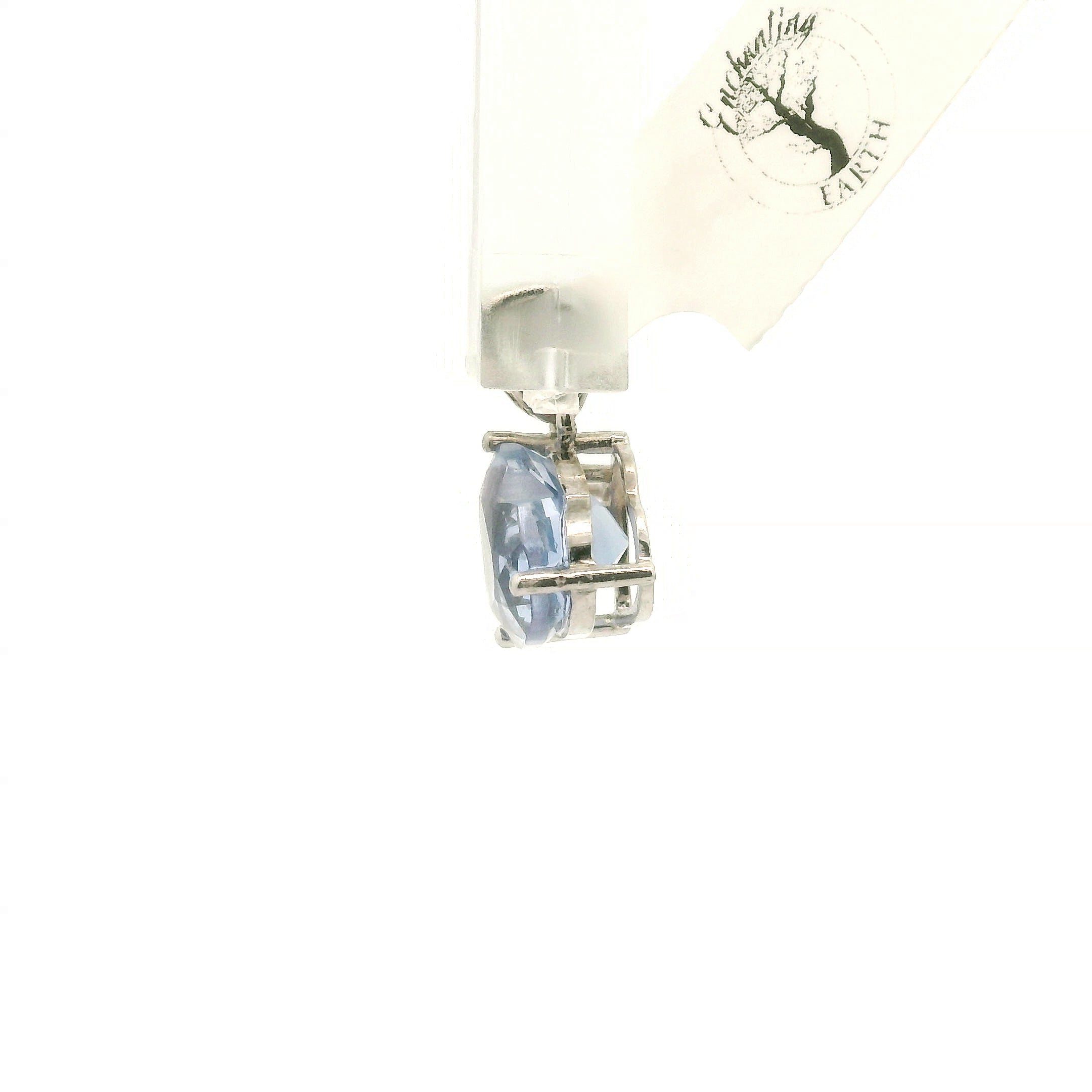 Blue Fluorite and Lavender Moon Quartz Double Heart Pendant .925 Silver for Clarity and Focus