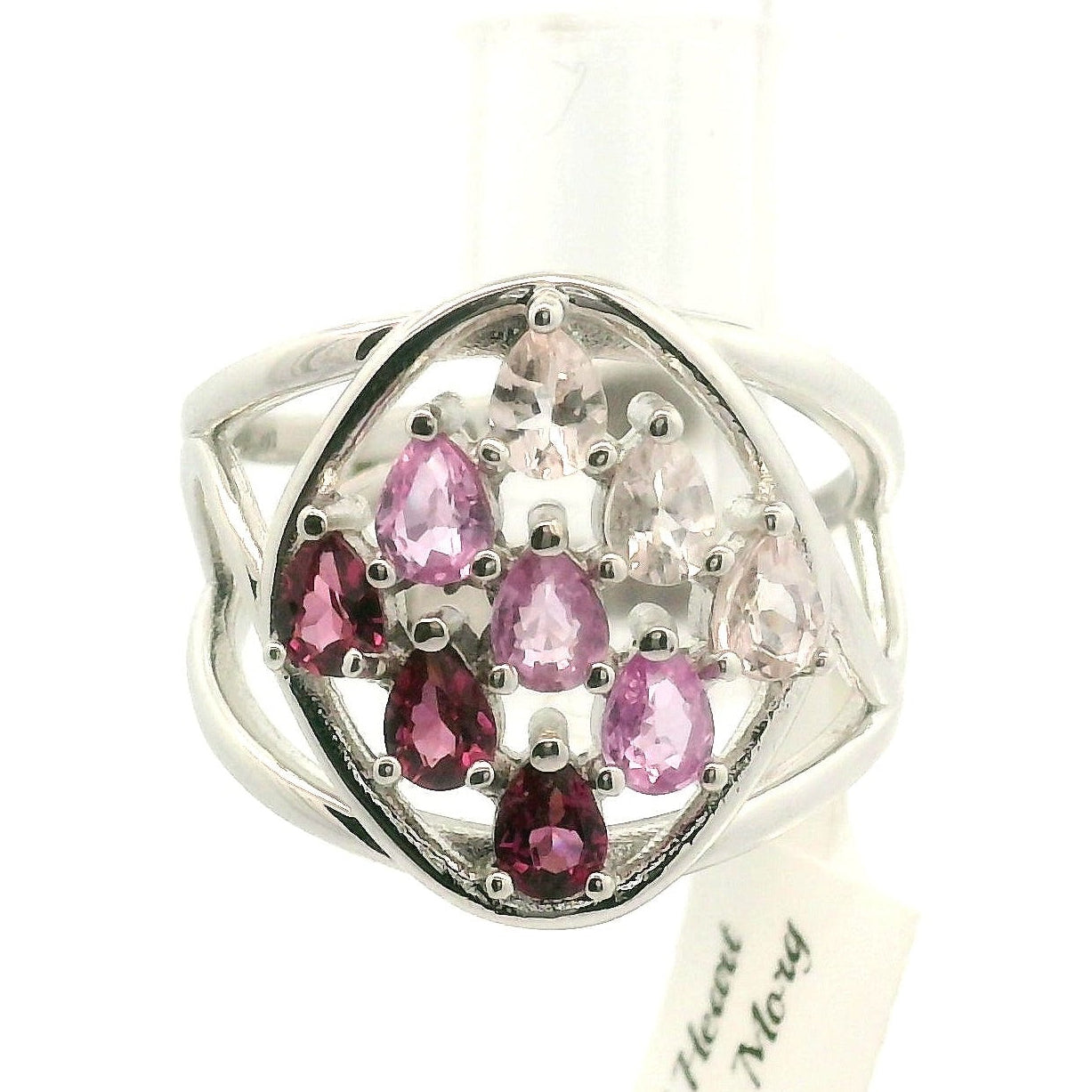 9 Stone Crystal Chandelier Cuff Ring .925 Silver for Healing, Intention Setting and Manifesting your Desires
