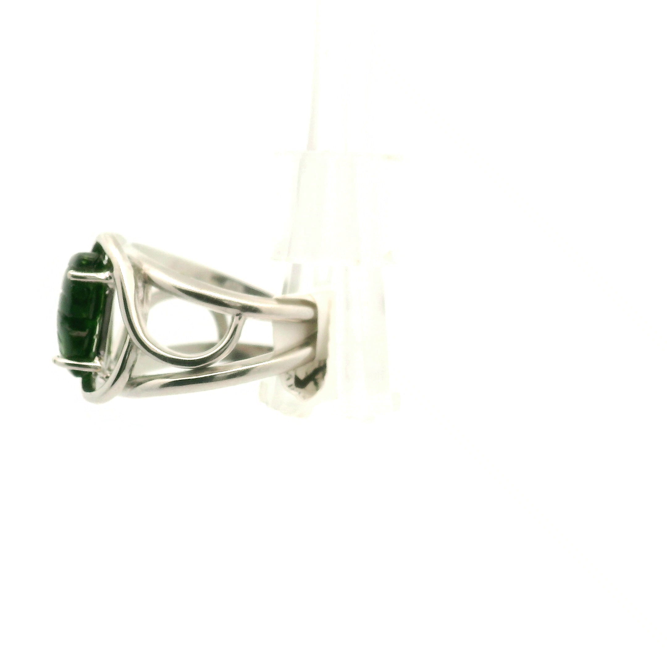 Chrome Diopside Butterfly Cuff Ring .925 Silver for Compassion, Emotional Healing and Global Healing