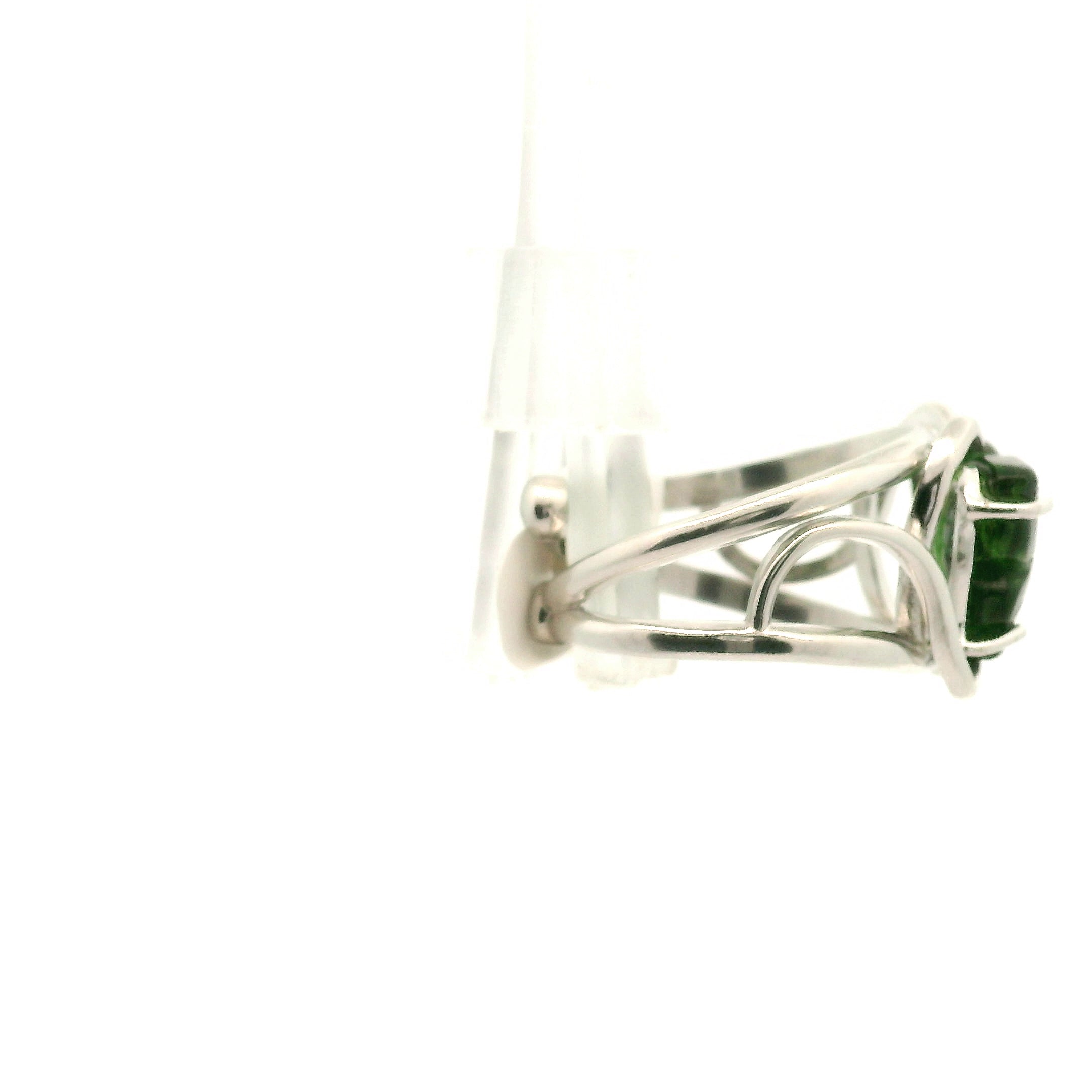 Chrome Diopside Butterfly Cuff Ring .925 Silver for Compassion, Emotional Healing and Global Healing
