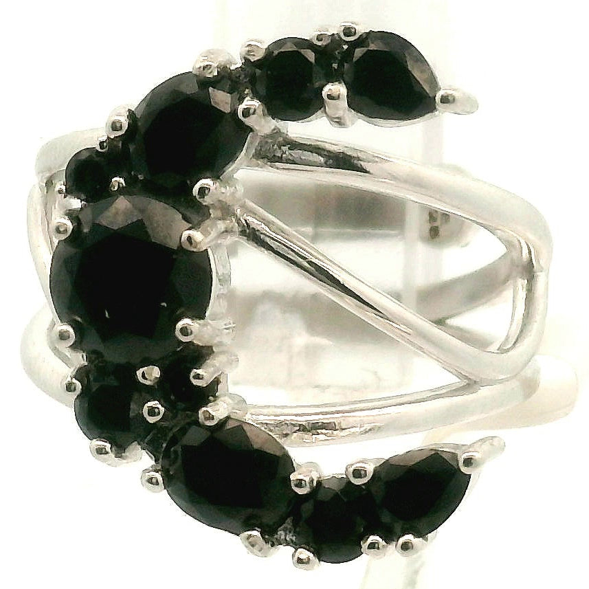 Moon Cuff Ring .925 Silver for Higher Levels of Awareness, Peaceful Communication and Clarity
