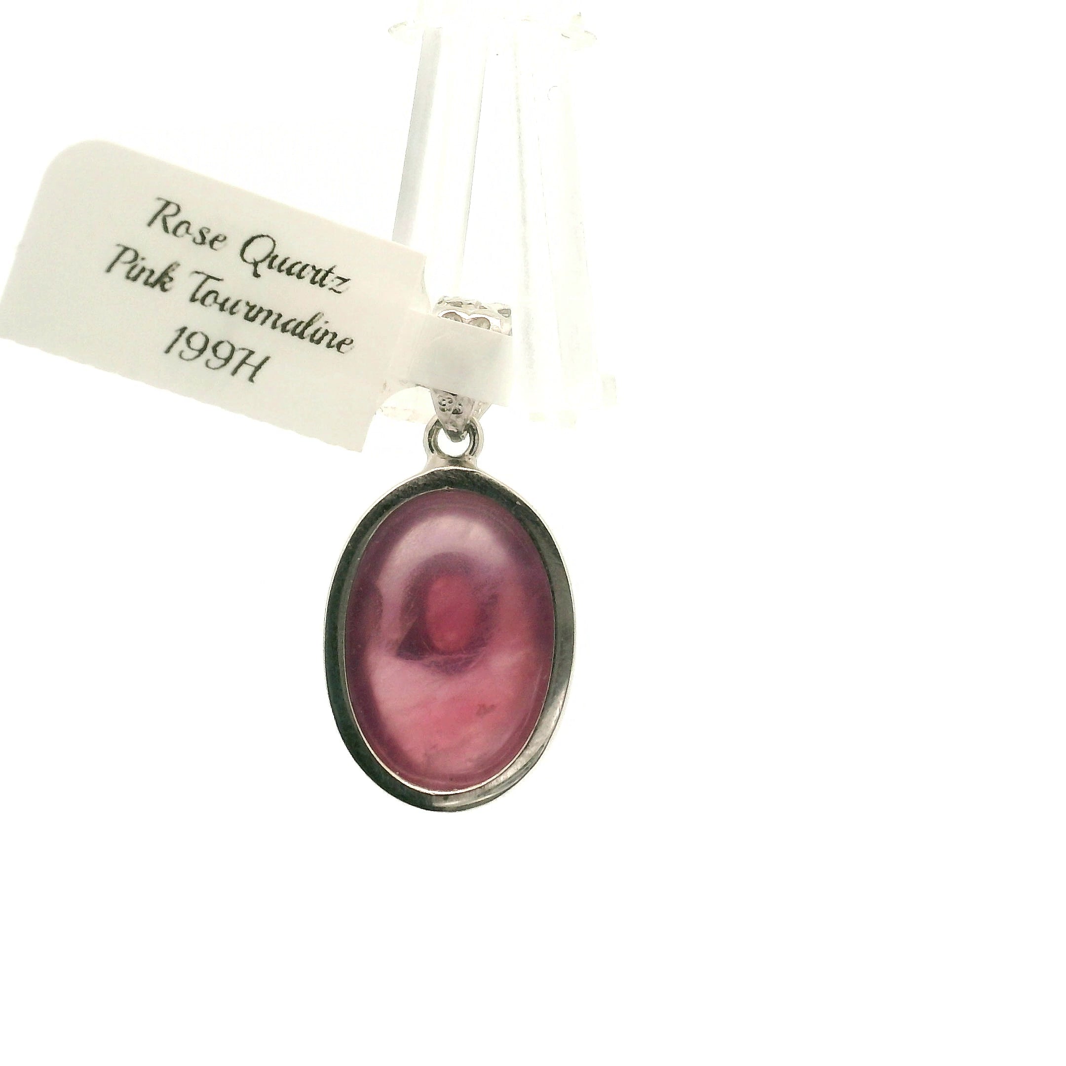 Rose Quartz & Pink Tourmaline Pendant .925 Silver for Manifesting Love