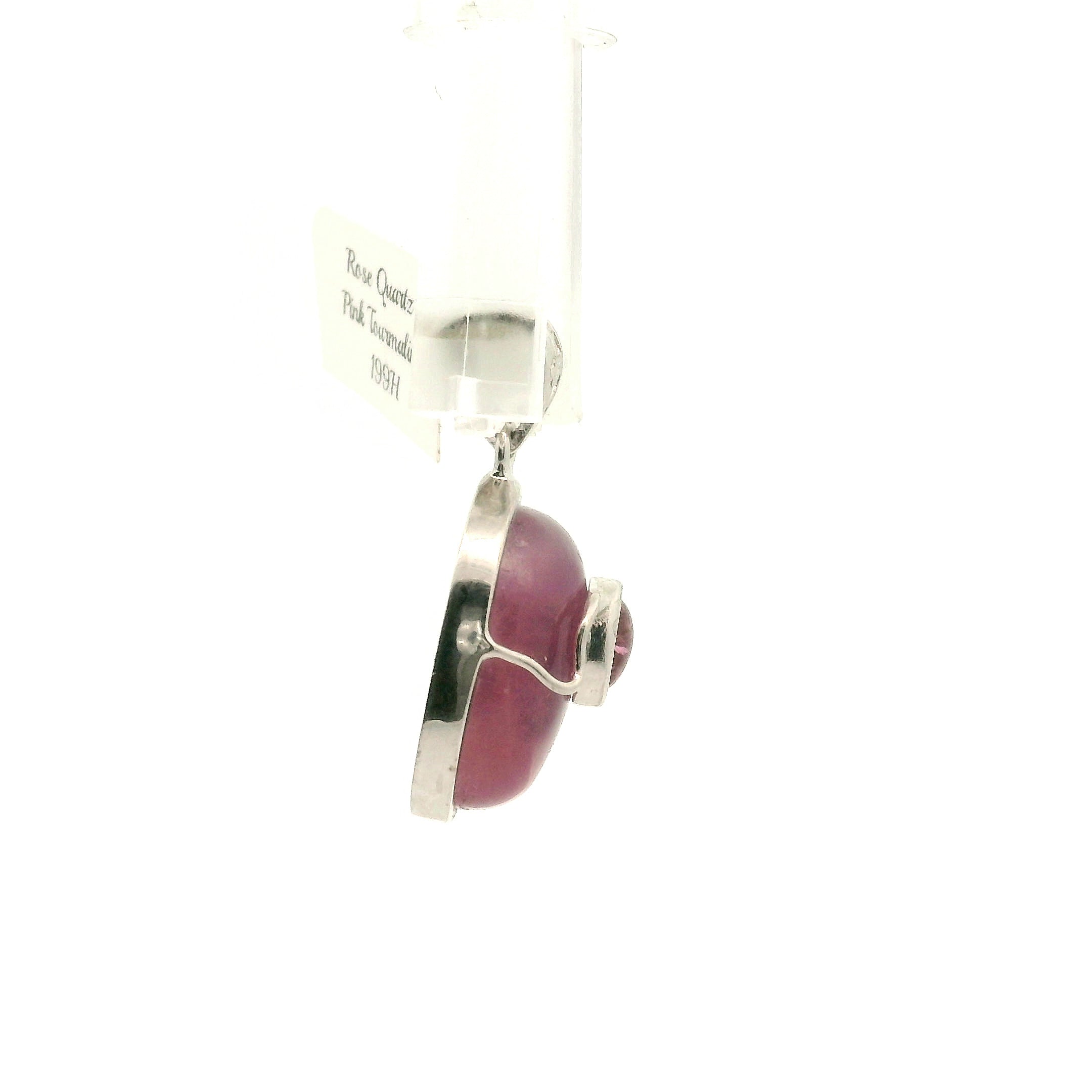 Rose Quartz & Pink Tourmaline Pendant .925 Silver for Manifesting Love