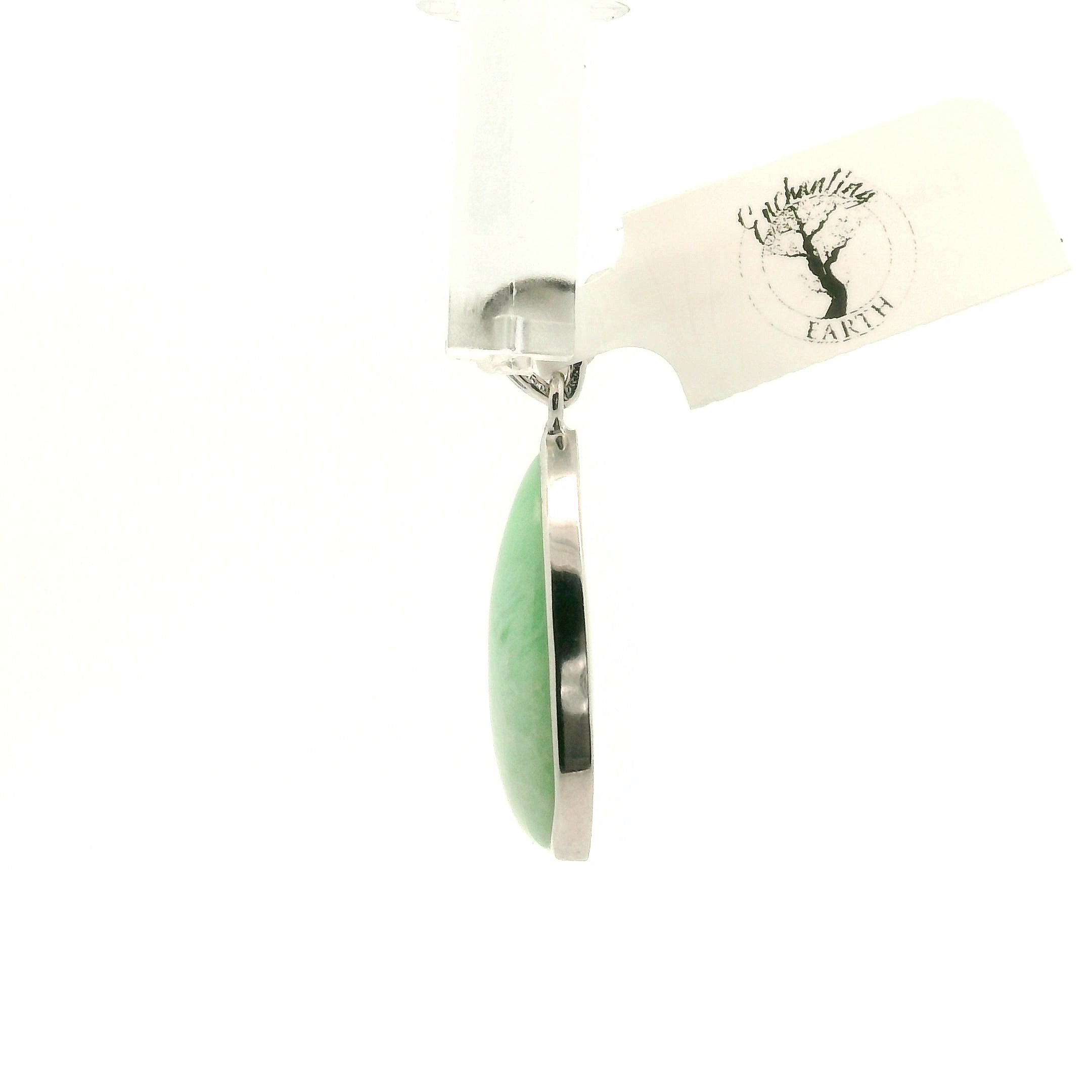Green Moonstone Pendant .925 Silver for New Beginnings, Protection and Manifestation