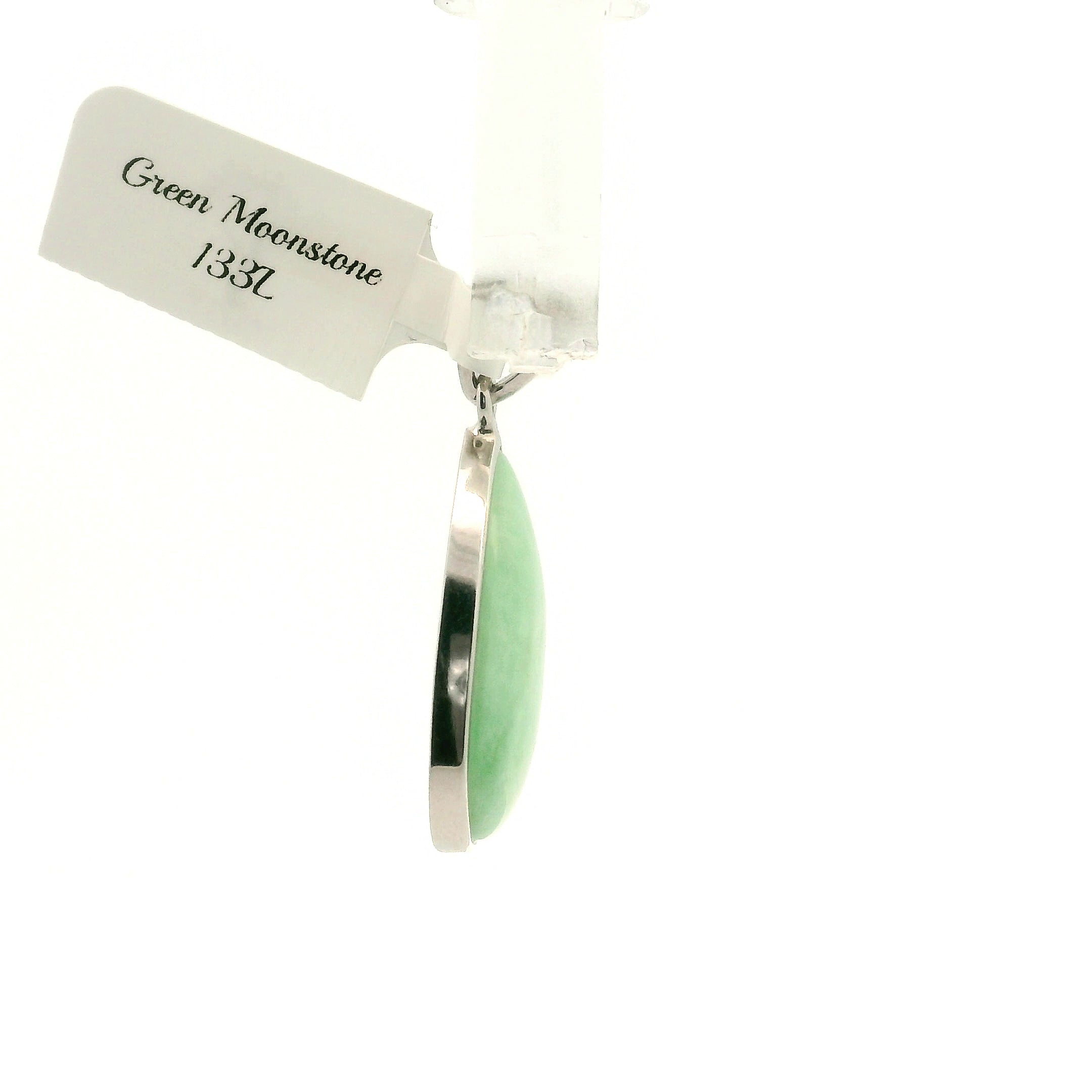 Green Moonstone Pendant .925 Silver for New Beginnings, Protection and Manifestation