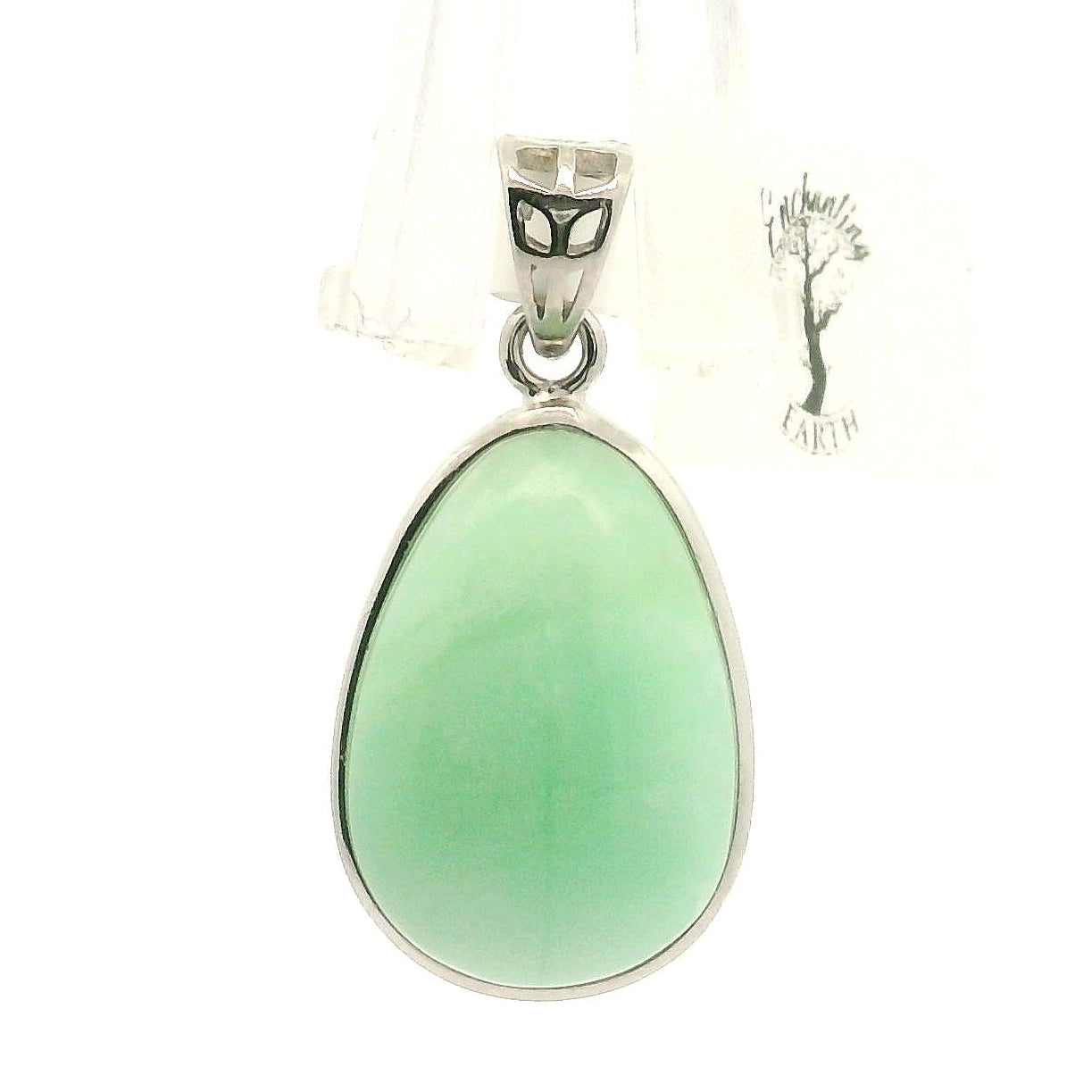 Green Moonstone Pendant .925 Silver for New Beginnings, Protection and Manifestation