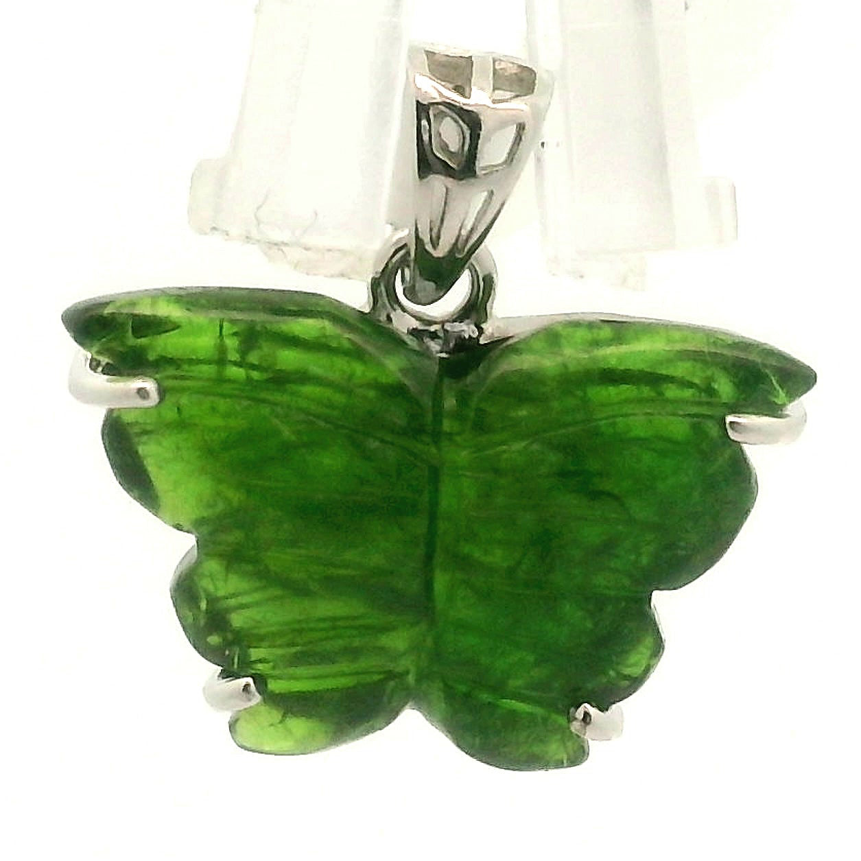 Chrome Diopside Pendant .925 Silver for Emotional Healing, Protection and Feminine Power