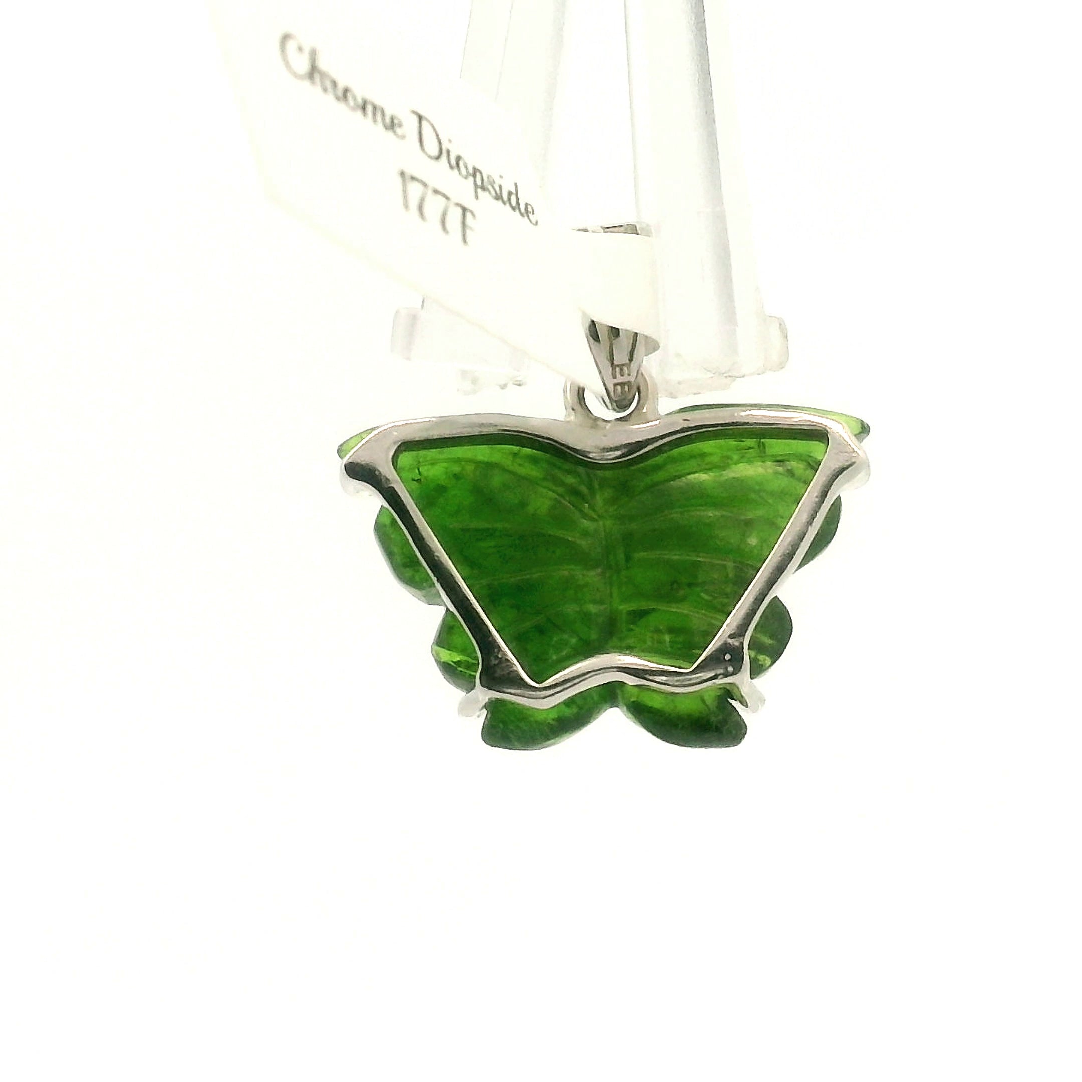 Chrome Diopside Pendant .925 Silver for Emotional Healing, Protection and Feminine Power