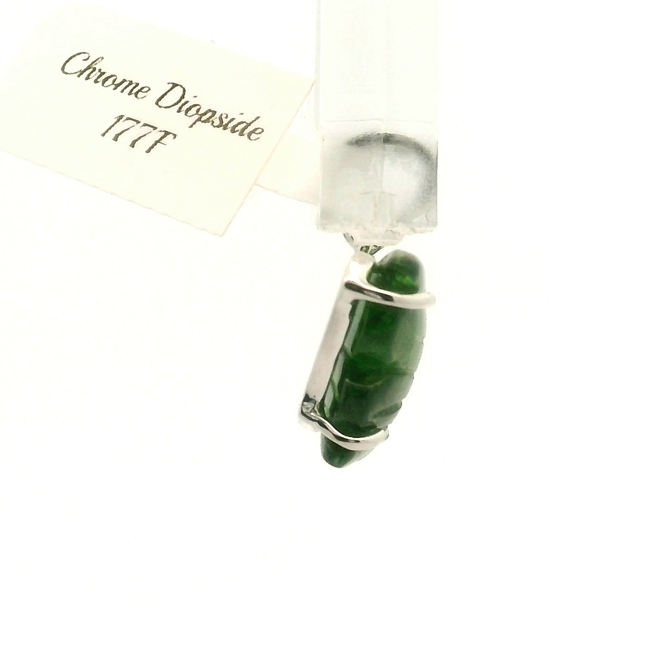 Chrome Diopside Pendant .925 Silver for Emotional Healing, Protection and Feminine Power