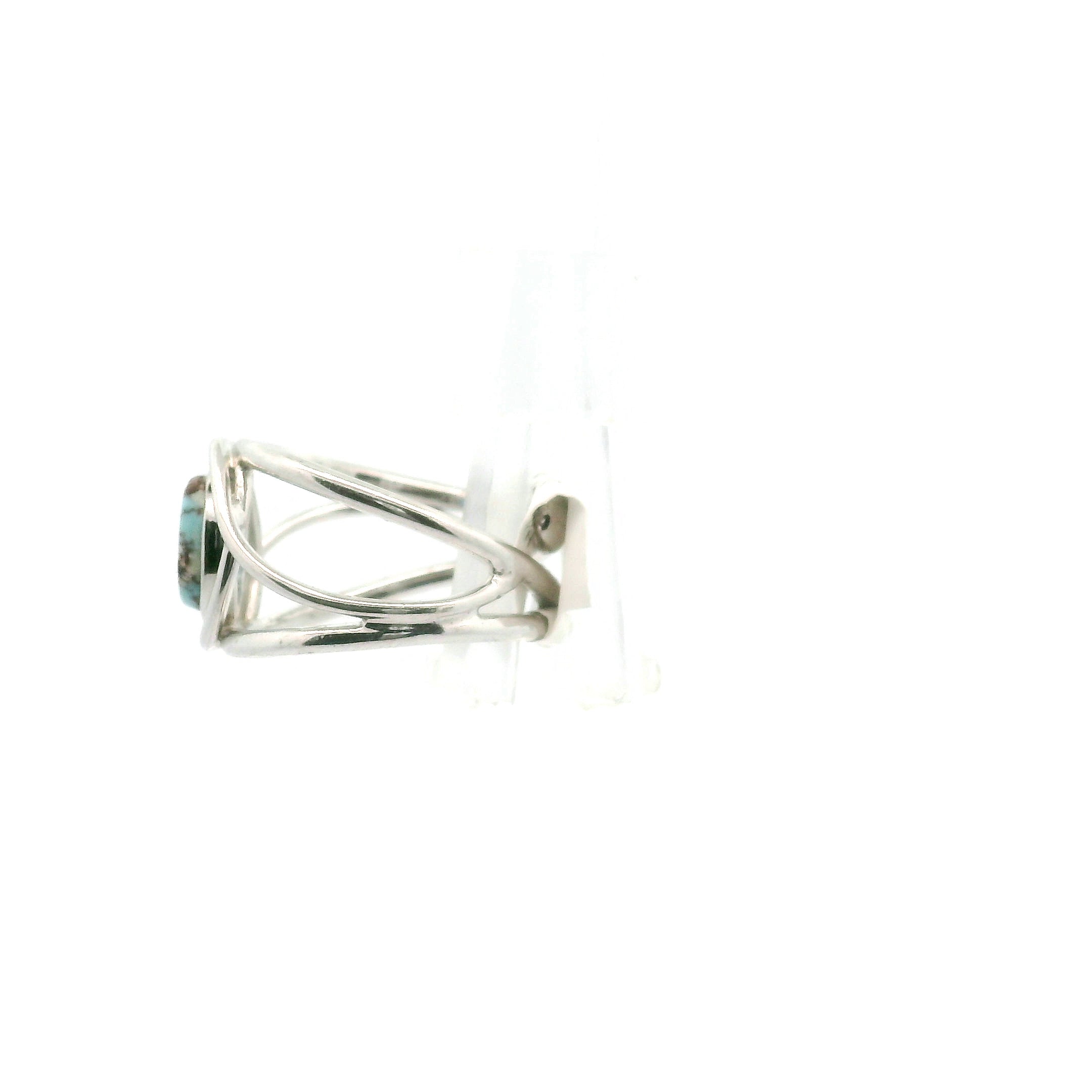 Golden Hill Turquoise Cuff Ring for Good Luck, Prosperity and Protection