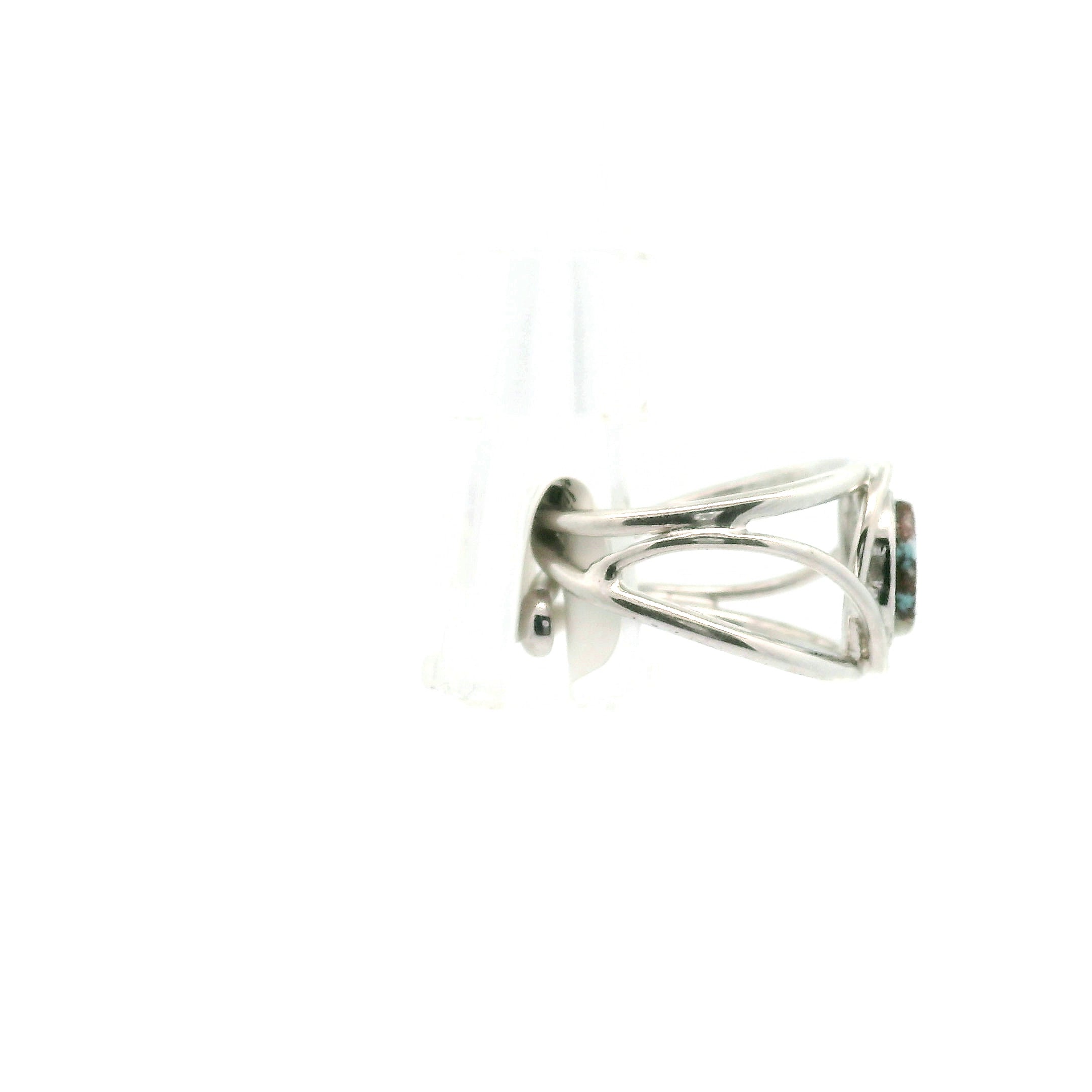 Golden Hill Turquoise Cuff Ring for Good Luck, Prosperity and Protection