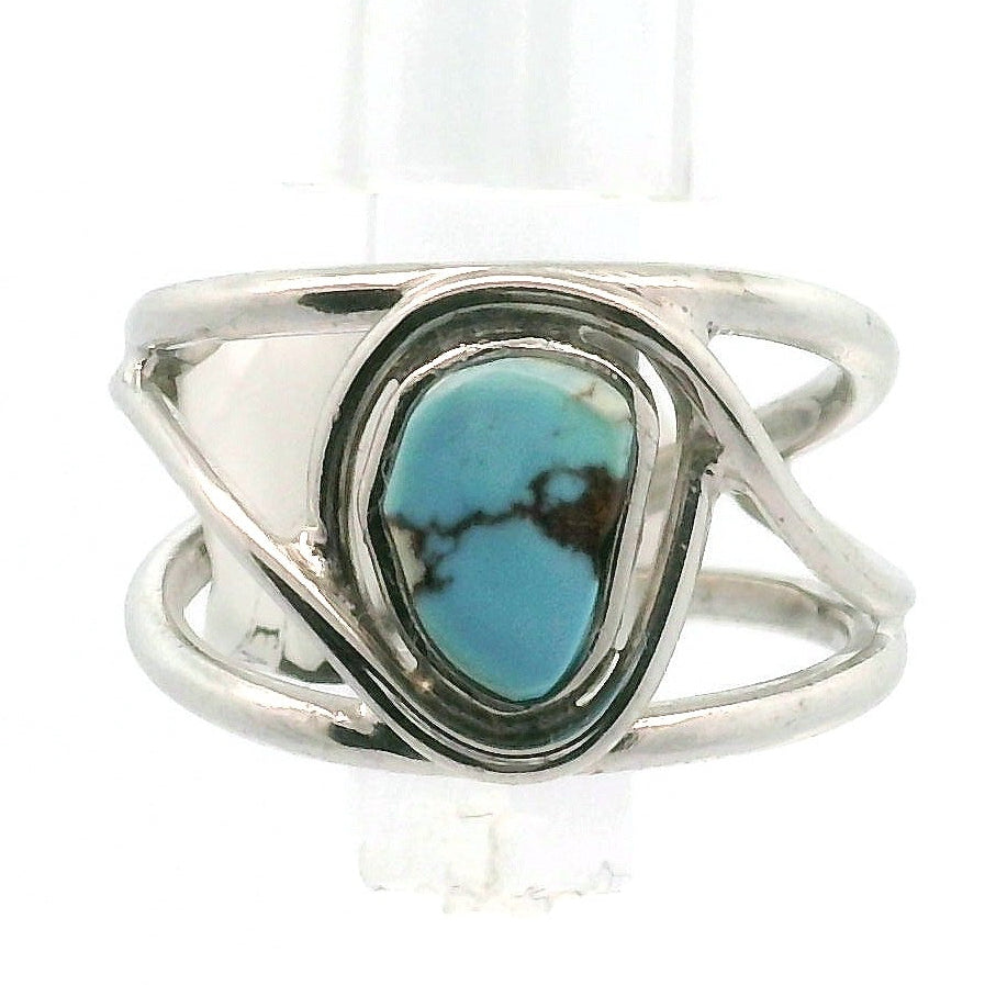 Golden Hill Turquoise Cuff Ring for Good Luck, Prosperity and Protection