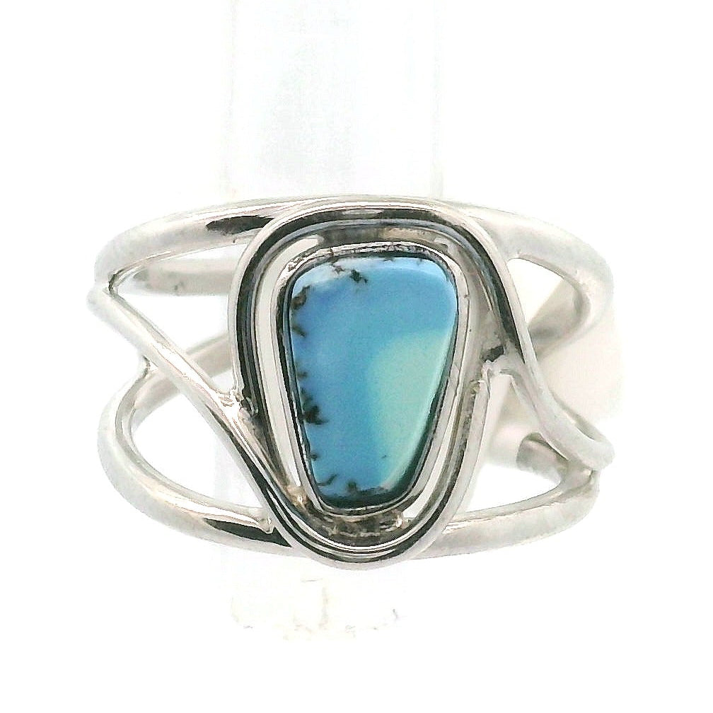Golden Hill Turquoise Cuff Ring for Good Luck, Prosperity and Protection