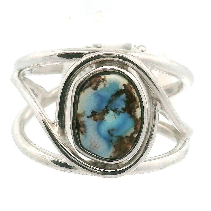 Golden Hill Turquoise Cuff Ring for Good Luck, Prosperity and Protection