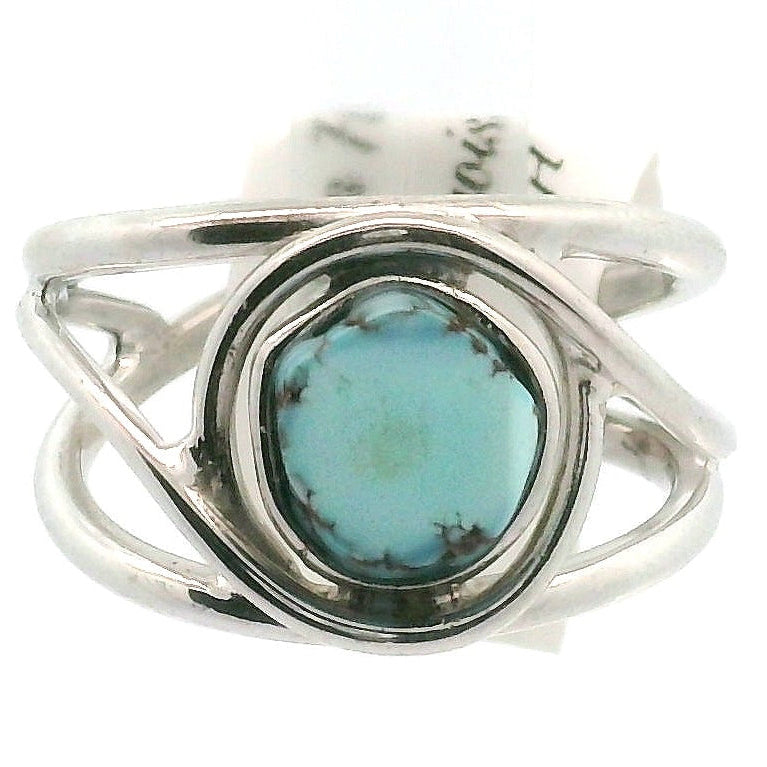 Golden Hill Turquoise Cuff Ring for Good Luck, Prosperity and Protection