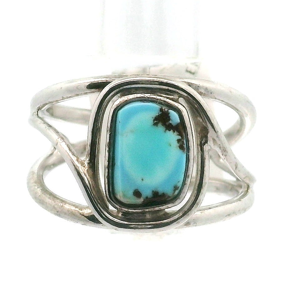Golden Hill Turquoise Cuff Ring for Good Luck, Prosperity and Protection