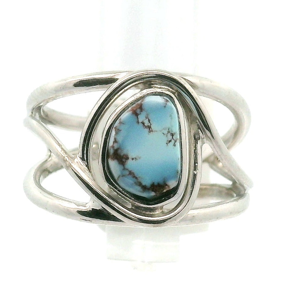 Golden Hill Turquoise Cuff Ring for Good Luck, Prosperity and Protection