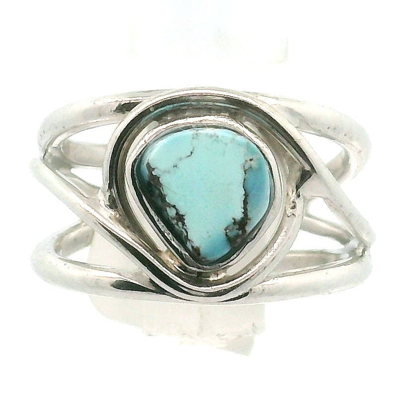 Golden Hill Turquoise Cuff Ring for Good Luck, Prosperity and Protection