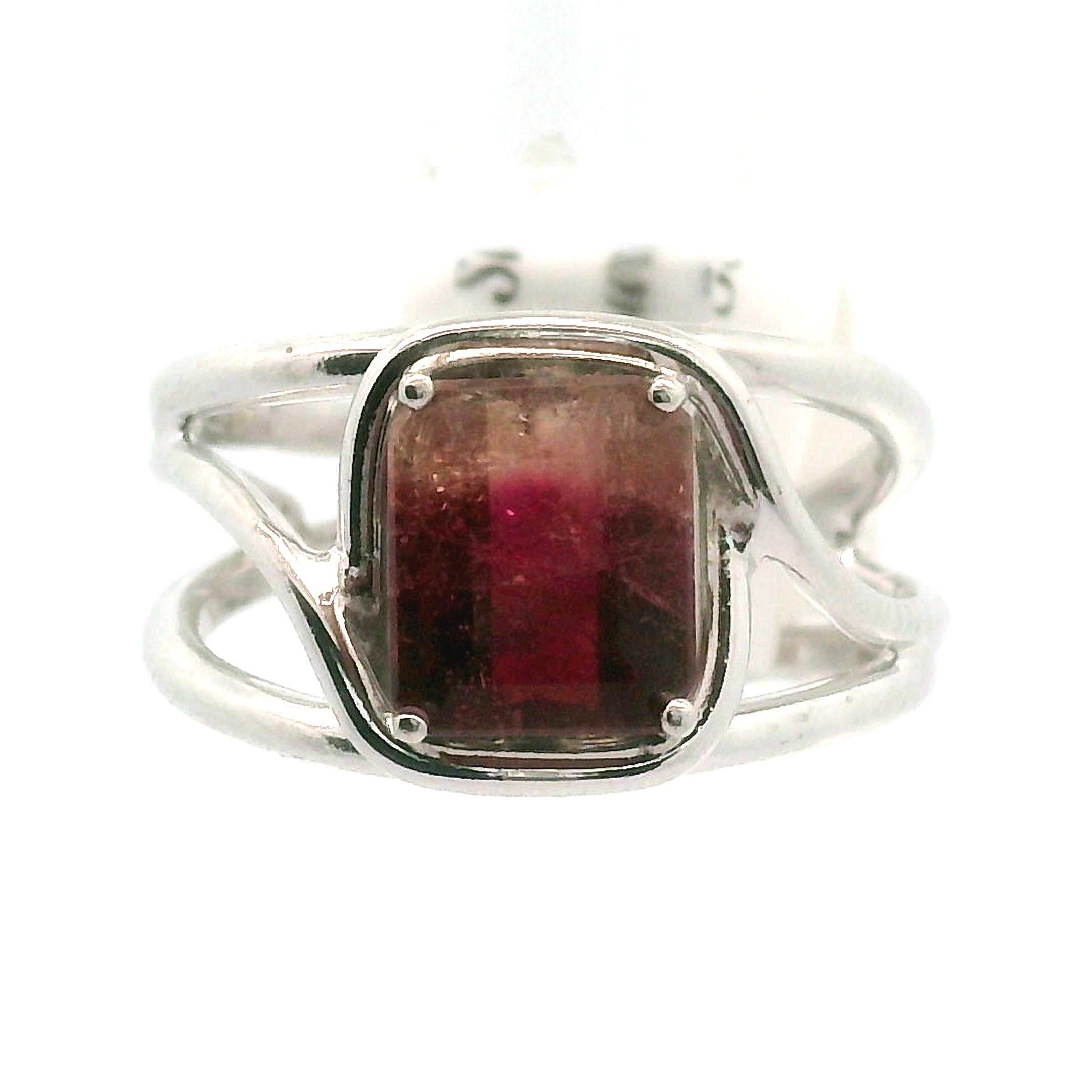 Tourmaline Adjustable Cuff Ring .925 Silver for Awareness, Communication and Meditation