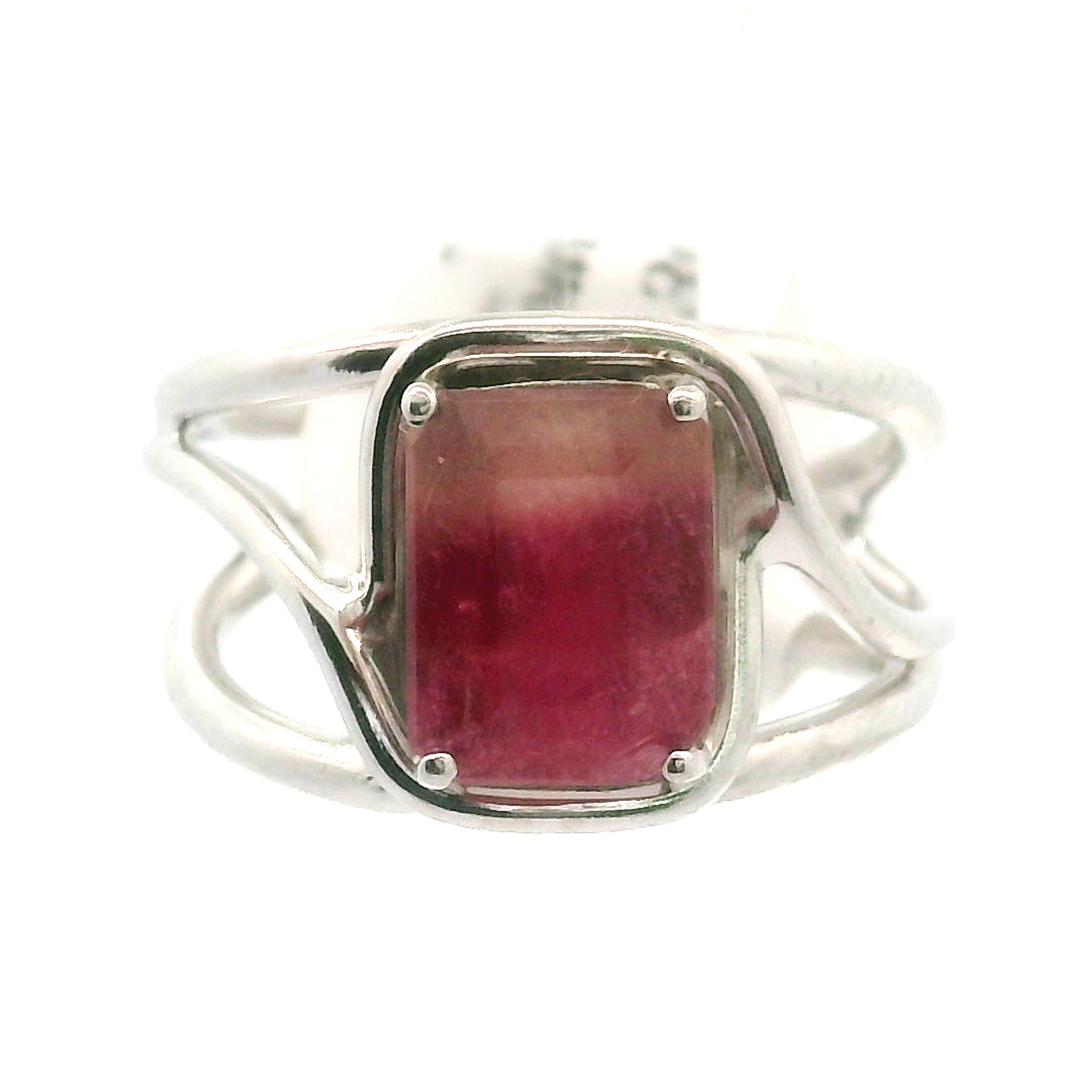 Tourmaline Adjustable Cuff Ring .925 Silver for Awareness, Communication and Meditation