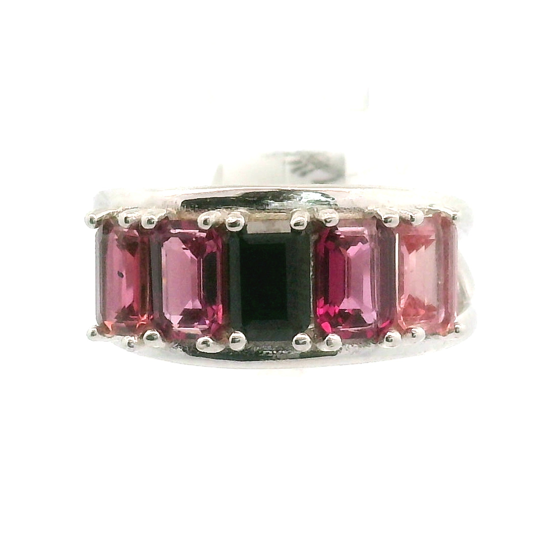 Multi Stone Emerald Cut Stacker Cuff Ring .925 Silver for Healing, Intention Setting and Manifesting your Desires