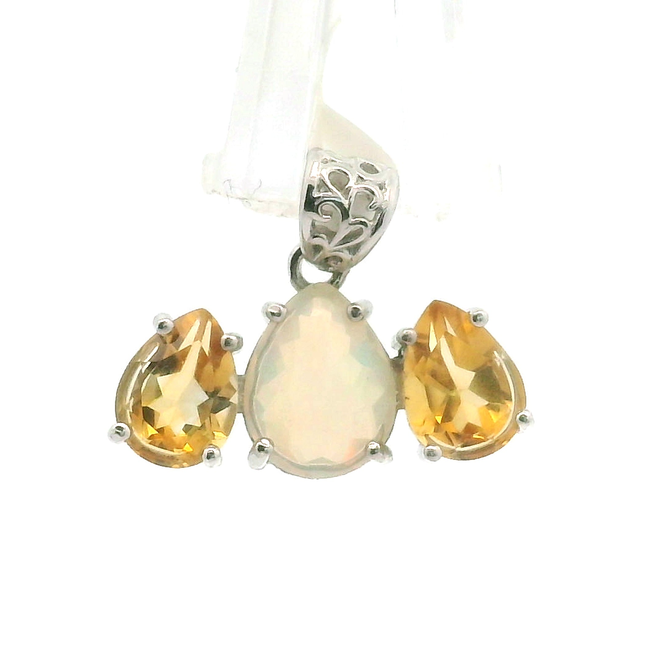Triple Stone Enchanting Crown Pendant .925 Silver for Embracing your Power