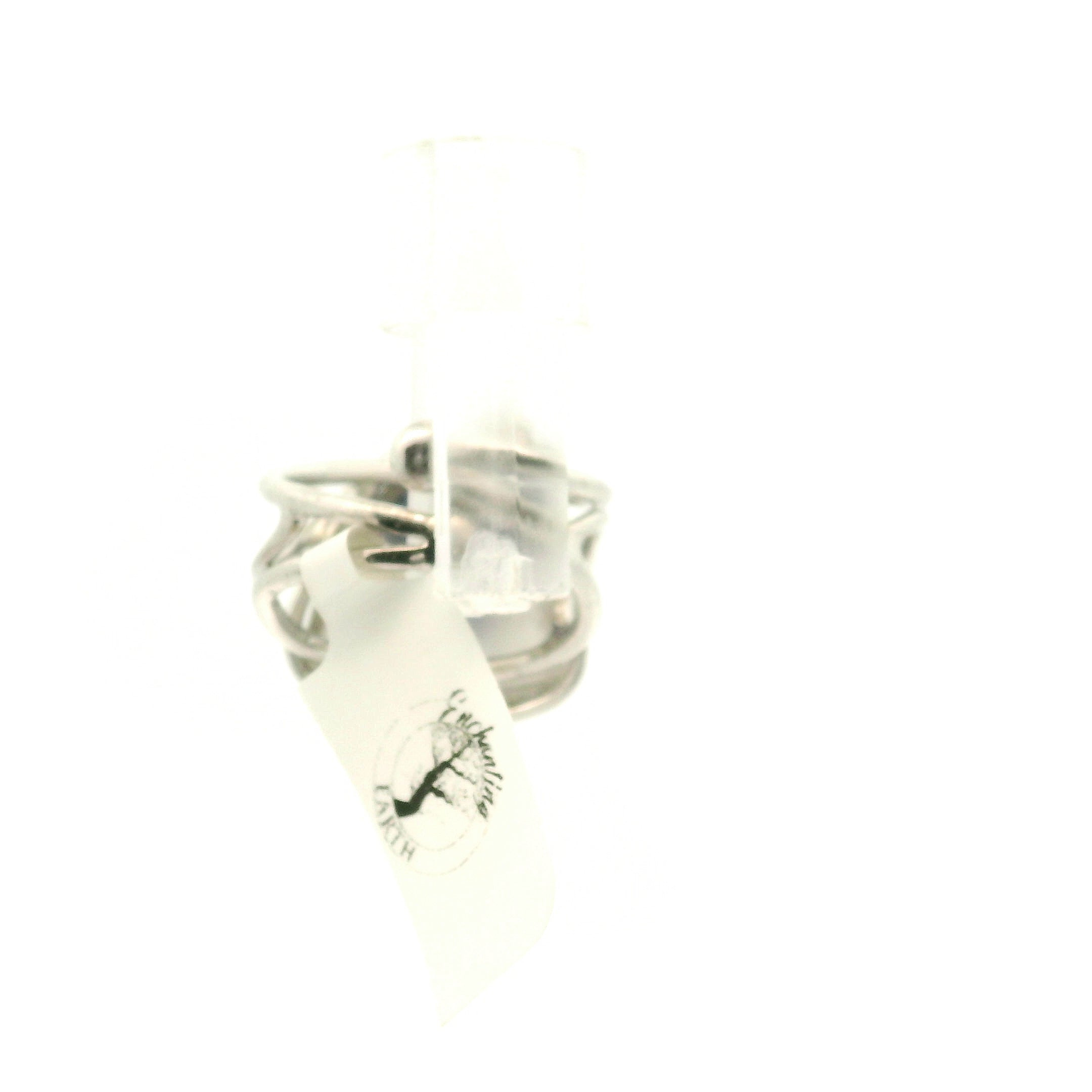 Dumortierite in Quartz And Moonstone Cuff Ring .925 Silver for Hope, Improving Memory and New Ideas