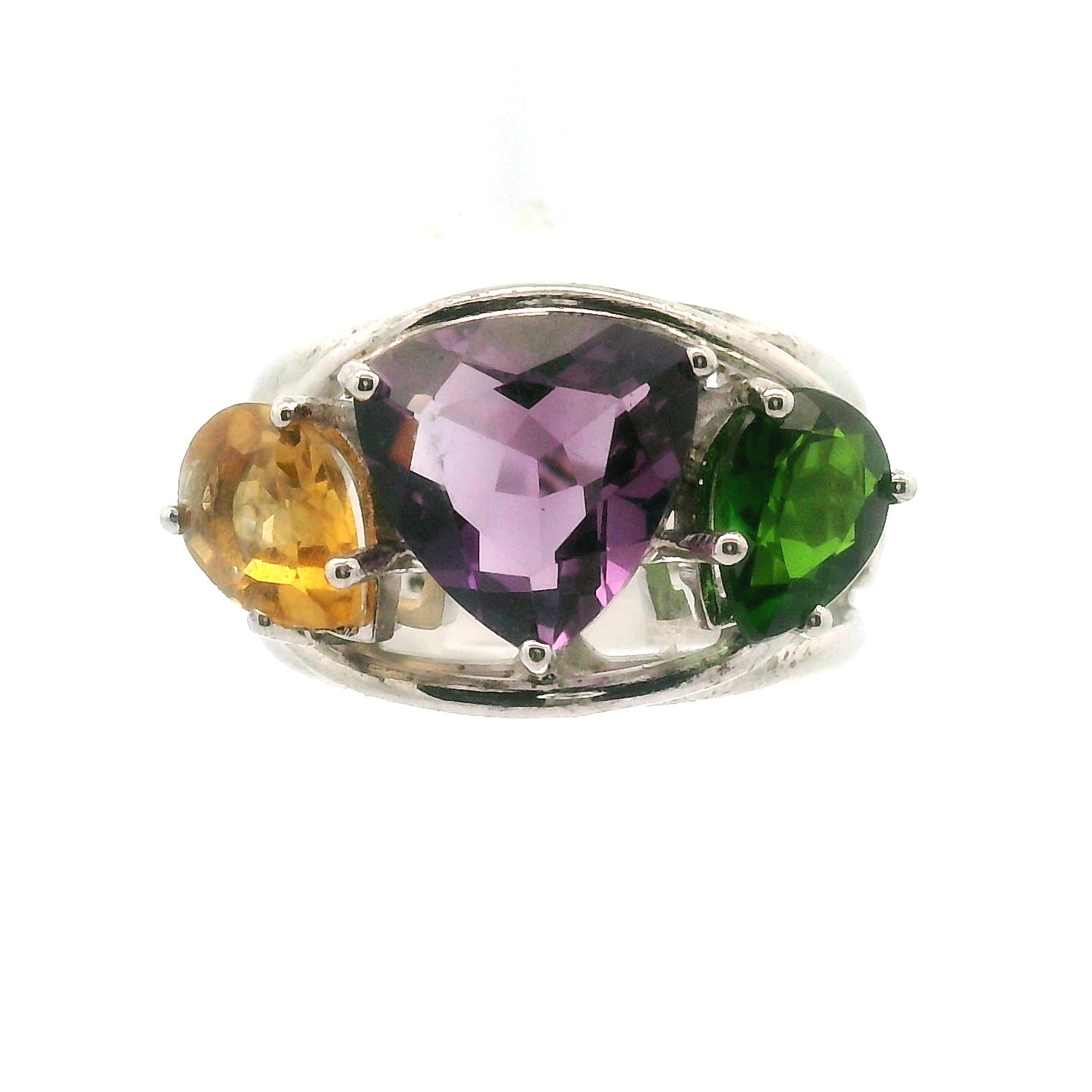 Triple Stone Crown Ring .925 Silver for Embracing your Power