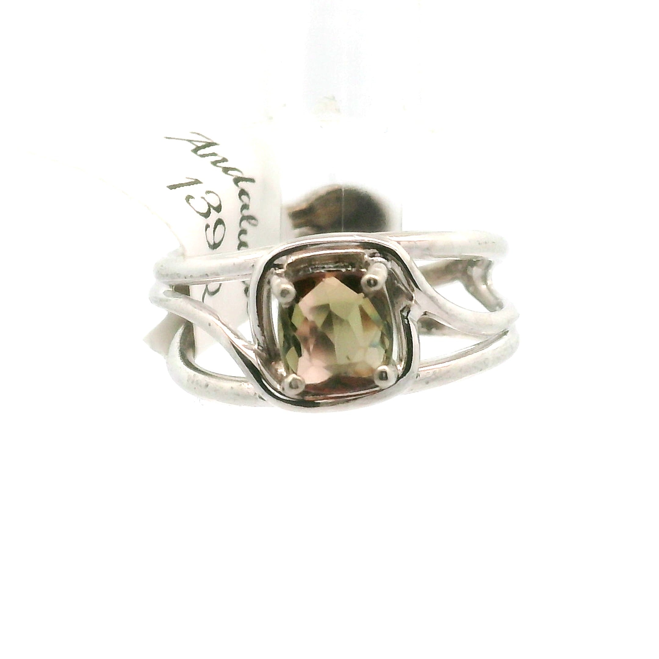 Andalusite Cuff Ring 925 Silver for Divine Connection, Harmony & Spiritual Awareness