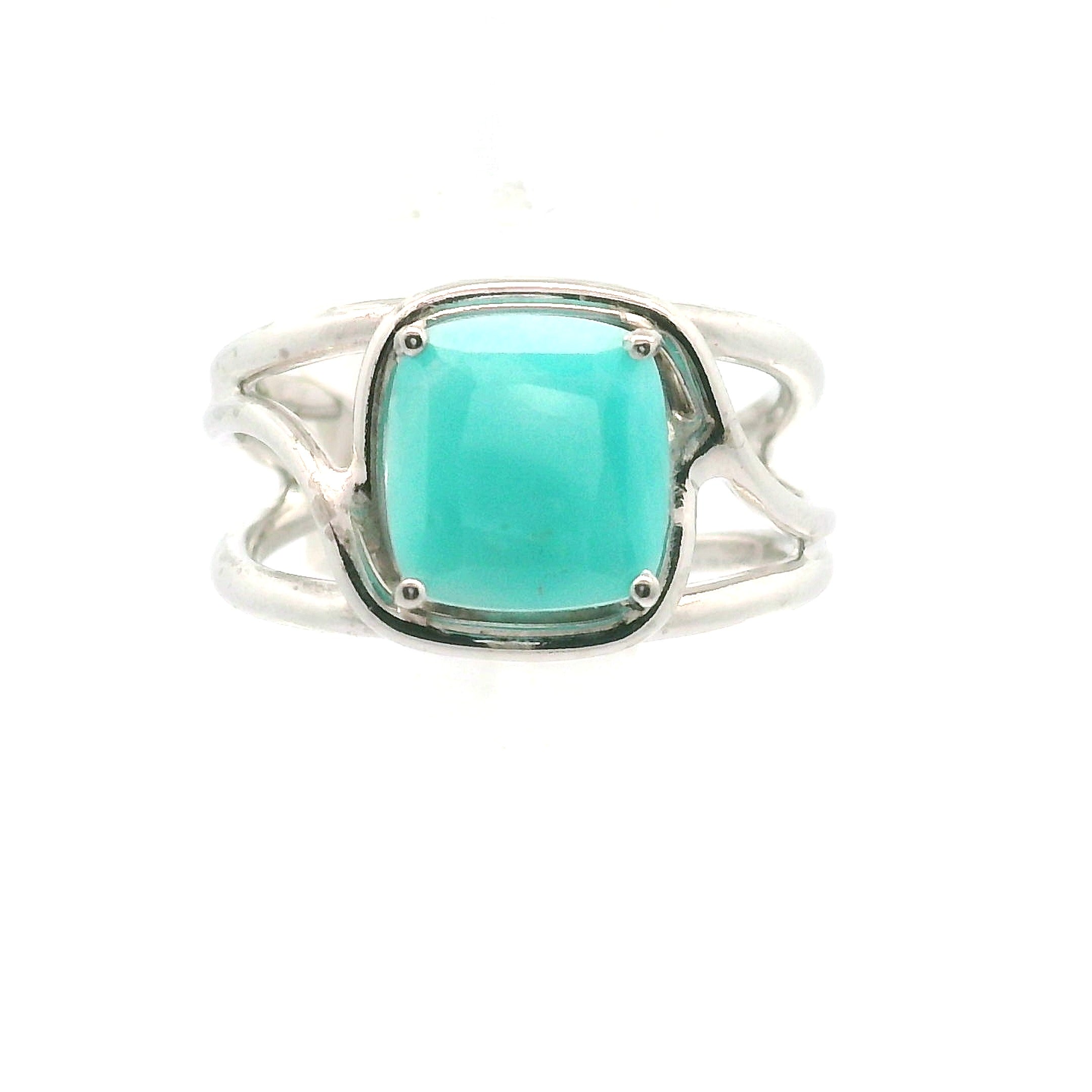 Smithsonite Cuff Ring 925 Silver for Emotional Healing, Compassion and Renewal