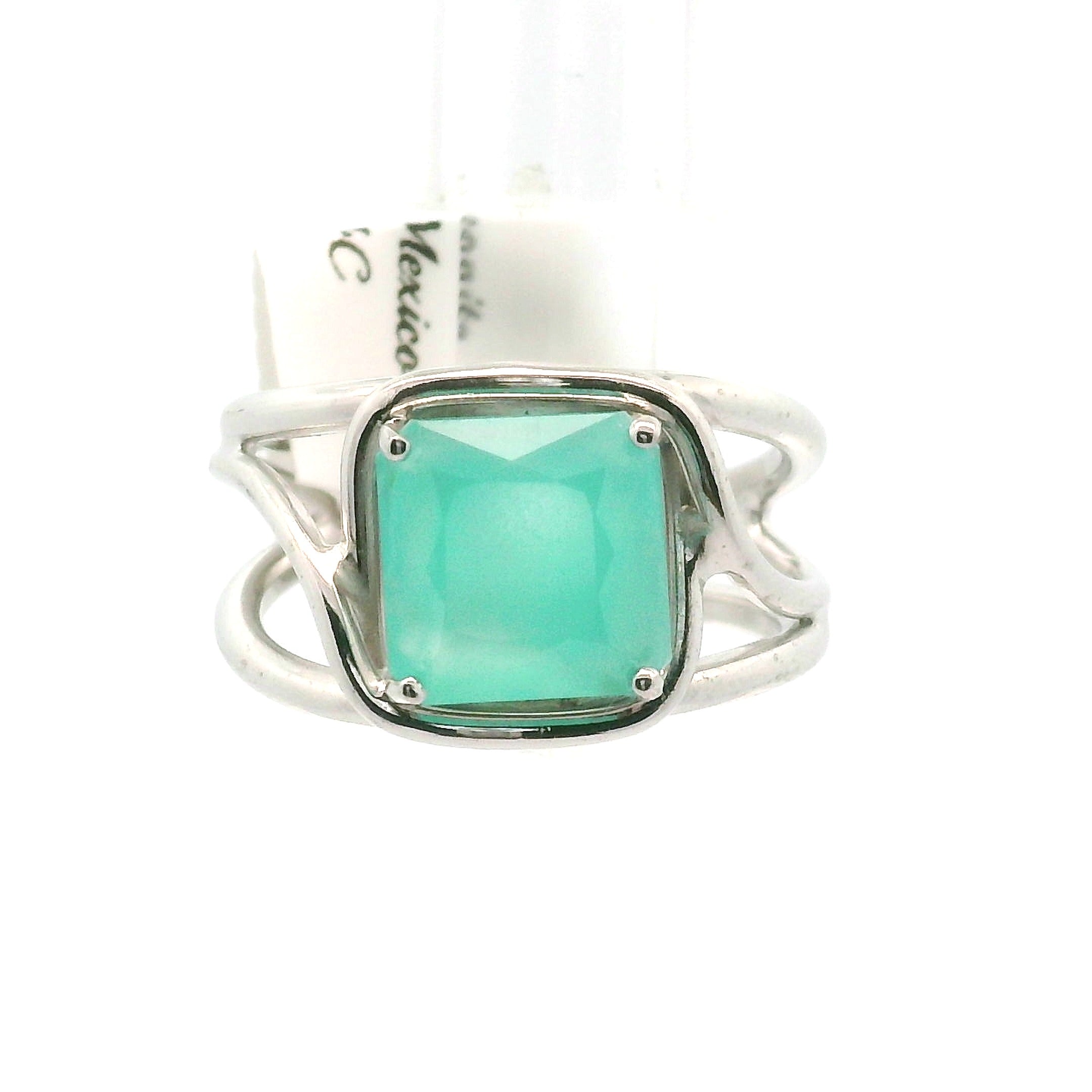 Smithsonite Cuff Ring 925 Silver for Emotional Healing, Compassion and Renewal