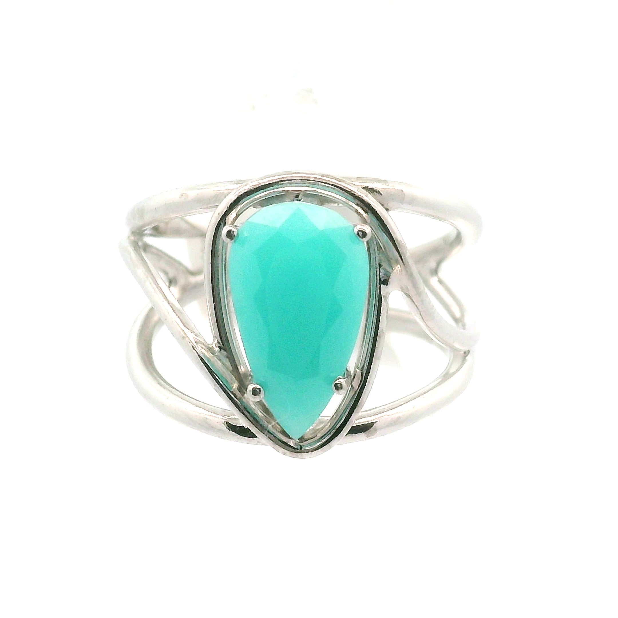 Smithsonite Cuff Ring 925 Silver for Emotional Healing, Compassion and Renewal