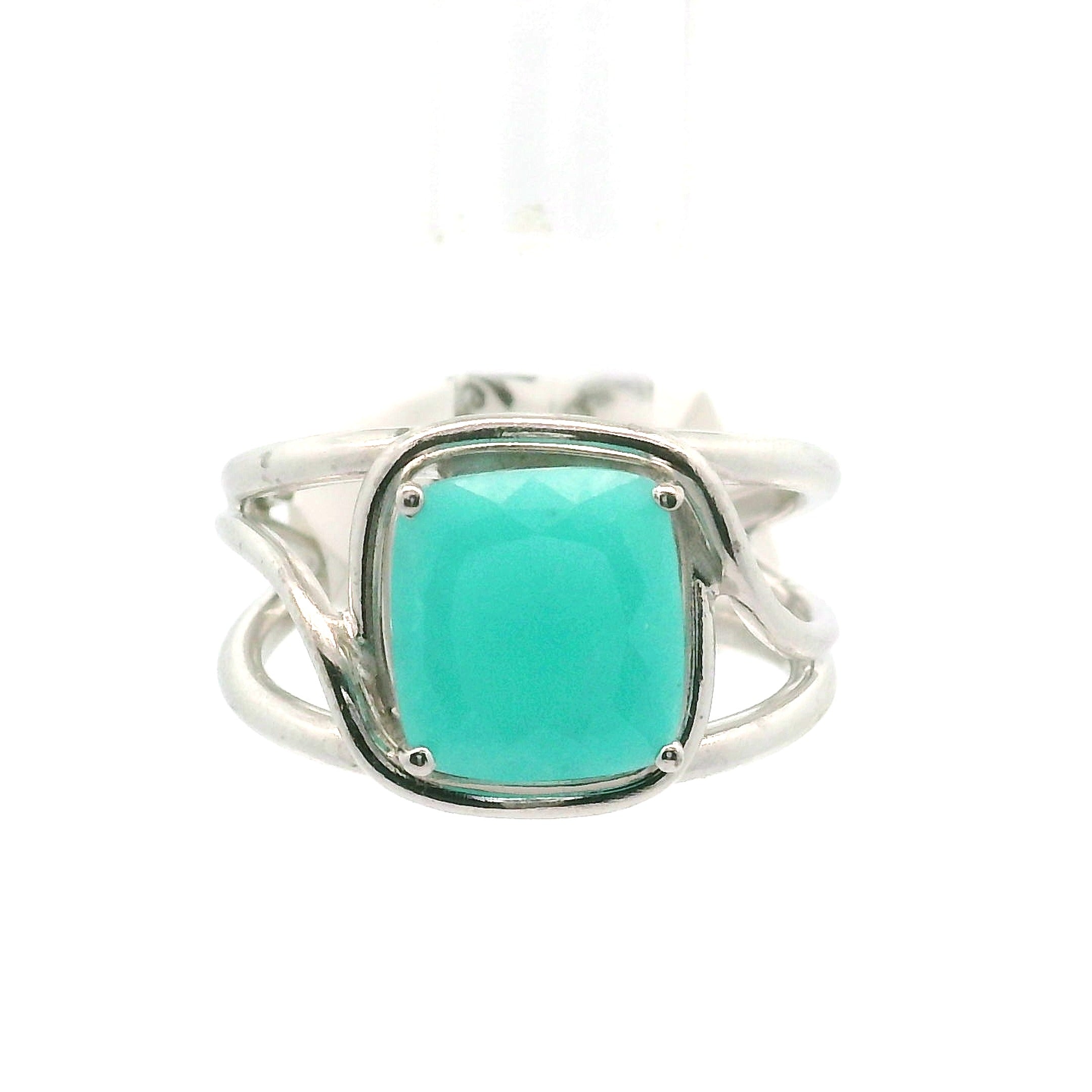 Smithsonite Cuff Ring 925 Silver for Emotional Healing, Compassion and Renewal