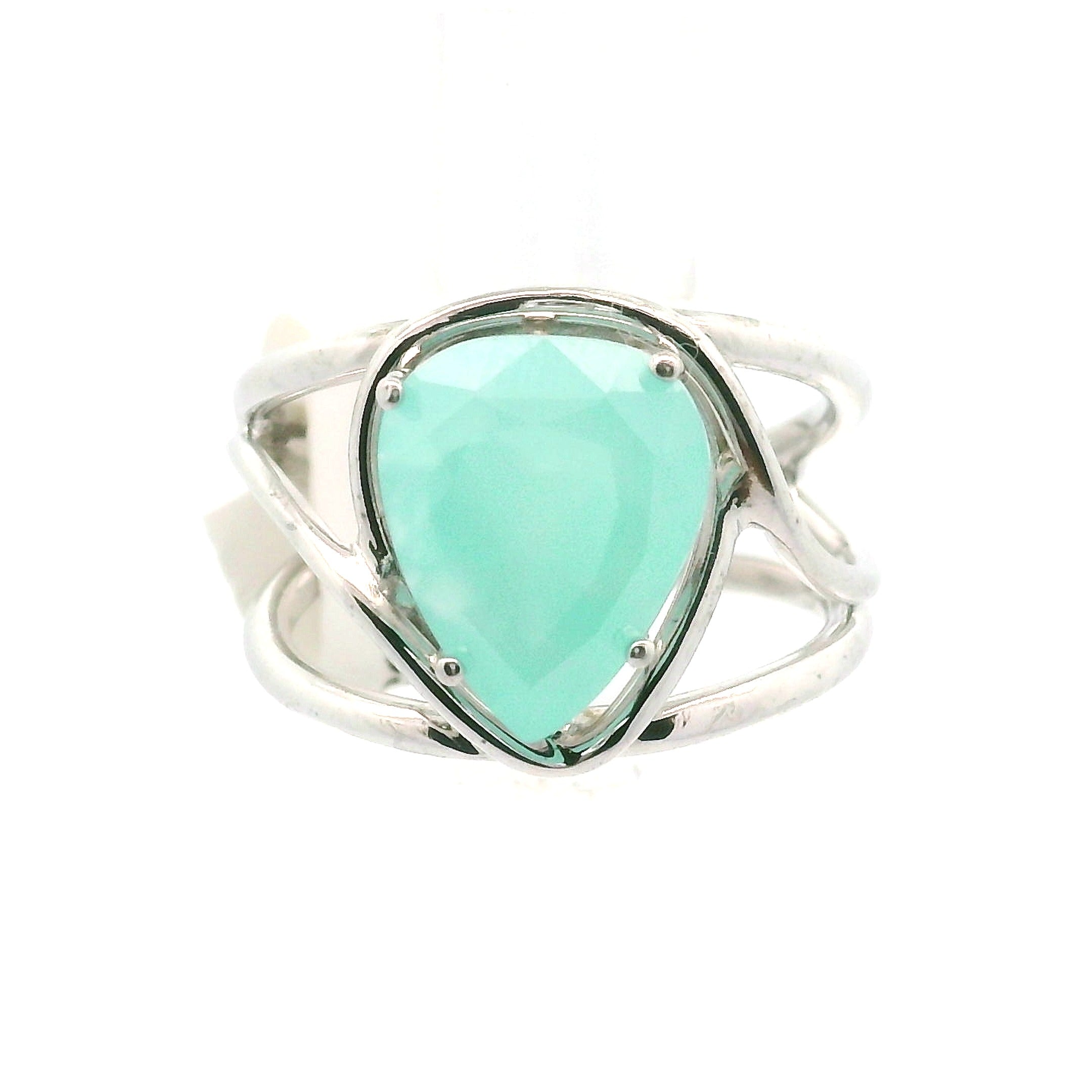 Smithsonite Cuff Ring 925 Silver for Emotional Healing, Compassion and Renewal