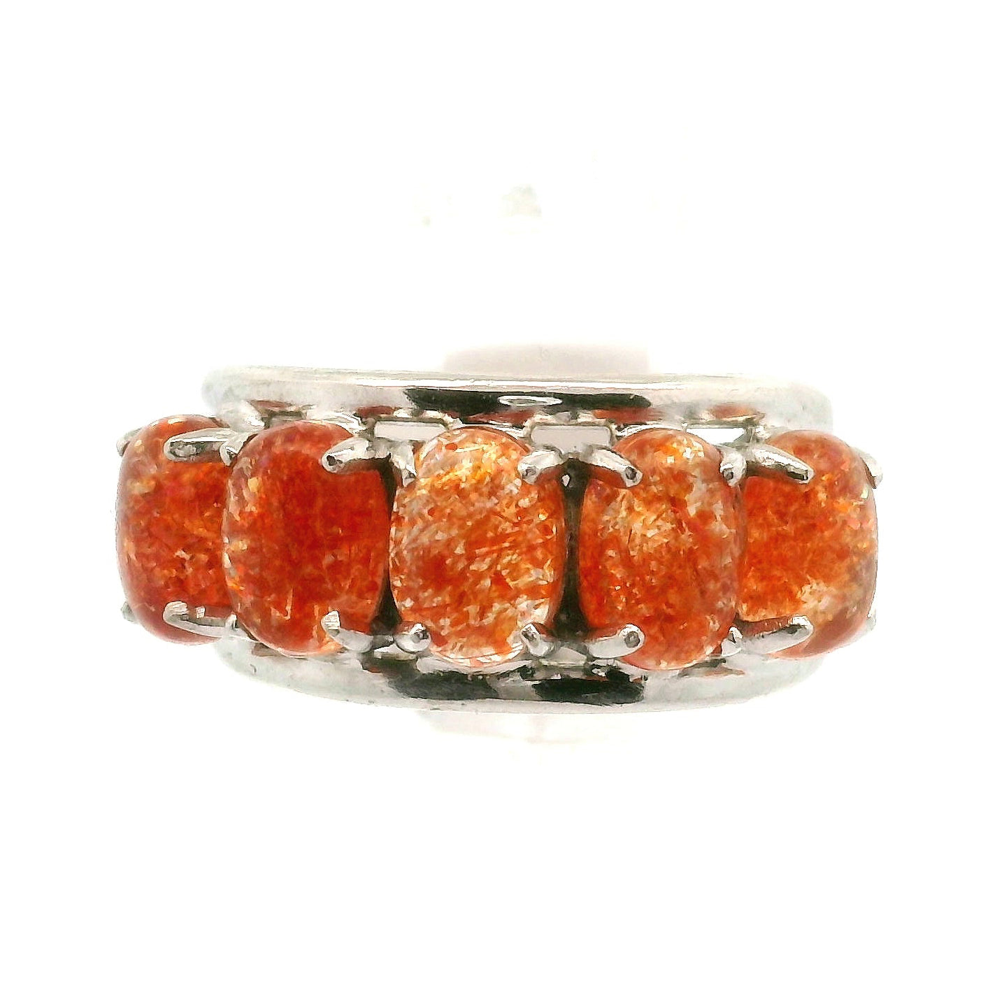 Multi Stone Oval Cut Stacker Cuff Ring .925 Silver for Healing, Intention Setting and Manifesting your Desires