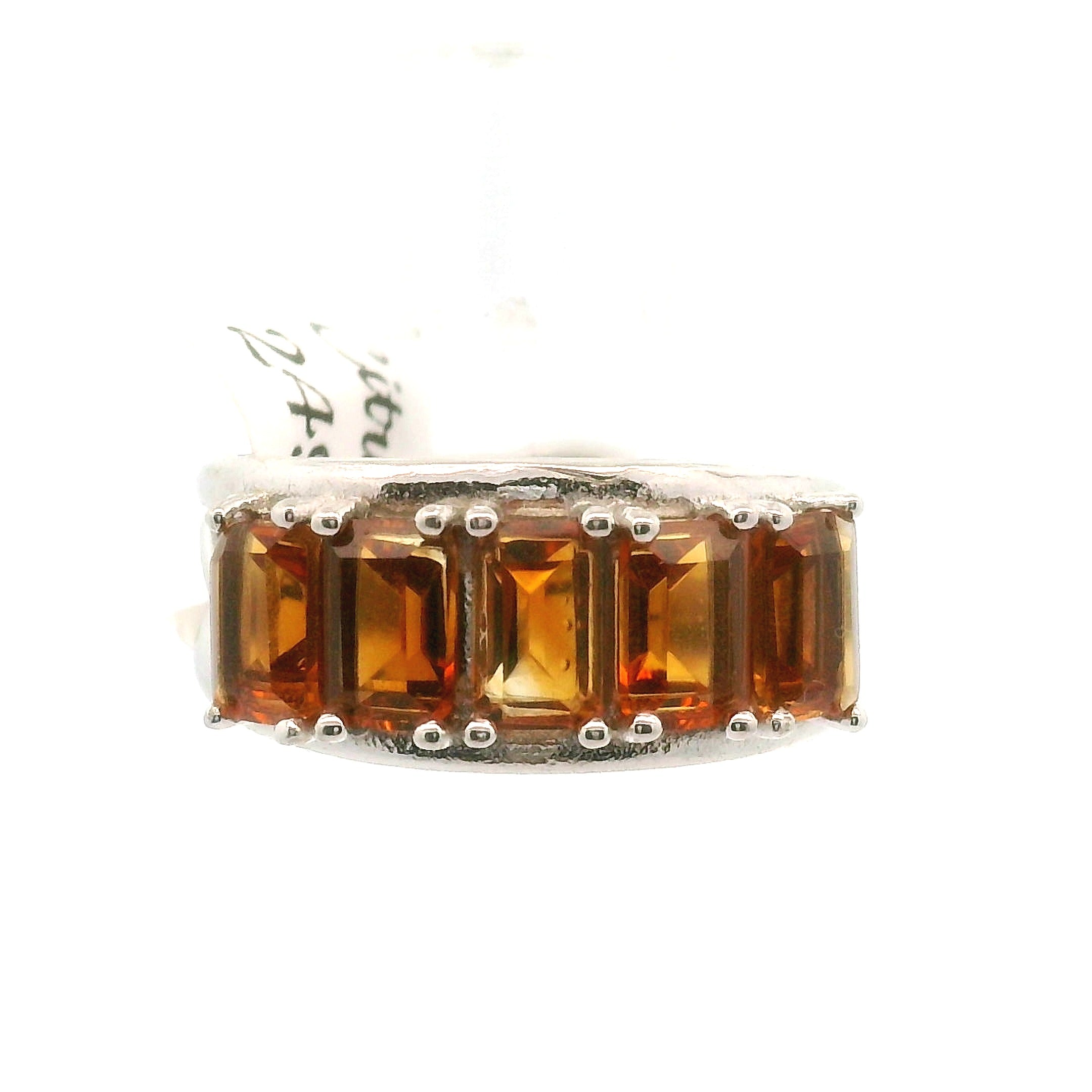 Multi Stone Emerald Cut Stacker Cuff Ring .925 Silver for Healing, Intention Setting and Manifesting your Desires